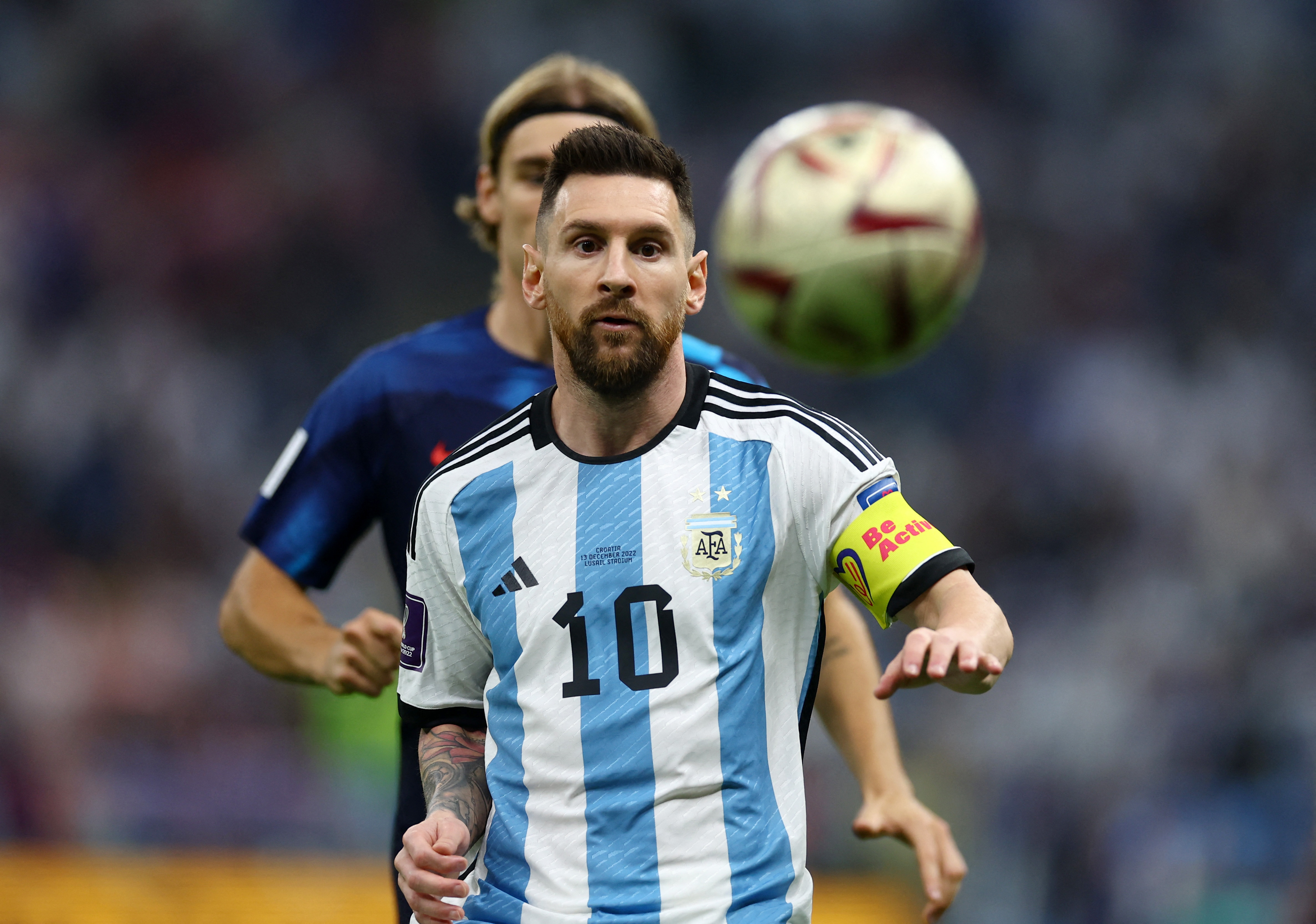 Soccer Football - FIFA World Cup Qatar 2022 - Semi Final - Argentina v Croatia - Lusail Stadium, Lusail, Qatar - December 13, 2022 Argentina's Lionel Messi in action REUTERS/Kai Pfaffenbach