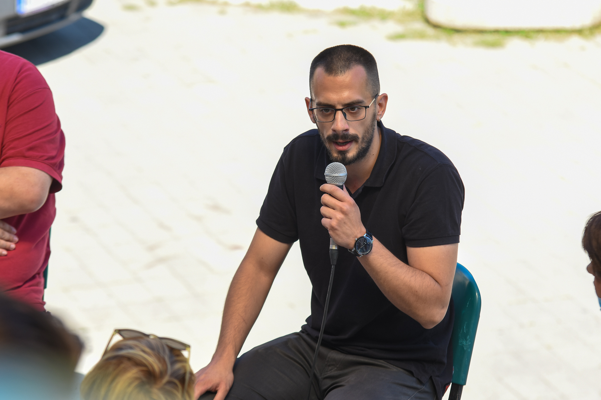 Novi Sad 13.08.2020  Brajan  Brkovic Konferencija Stop nasilju za sve nase ljude na platou ispred Spensa foto Nenad Lazic