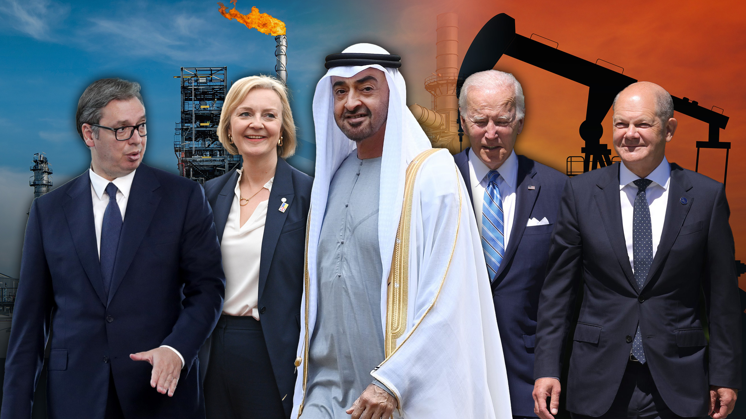 Aleksandar Vučić, Princ Bin Zajed,  Liz Tras, Bajden, Šolc, energenti