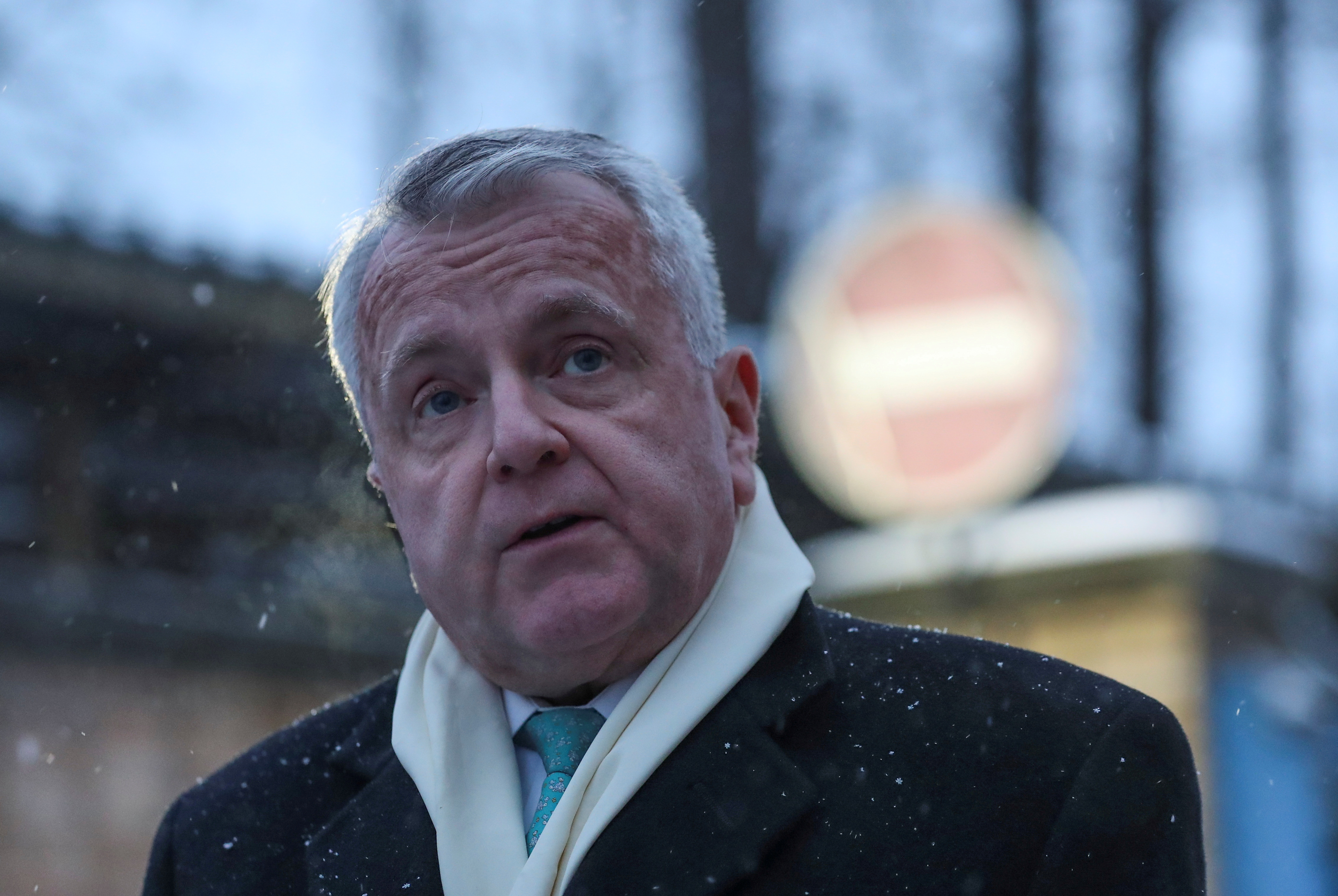 FILE PHOTO: U.S. ambassador to Russia Sullivan talks to the media in Moscow