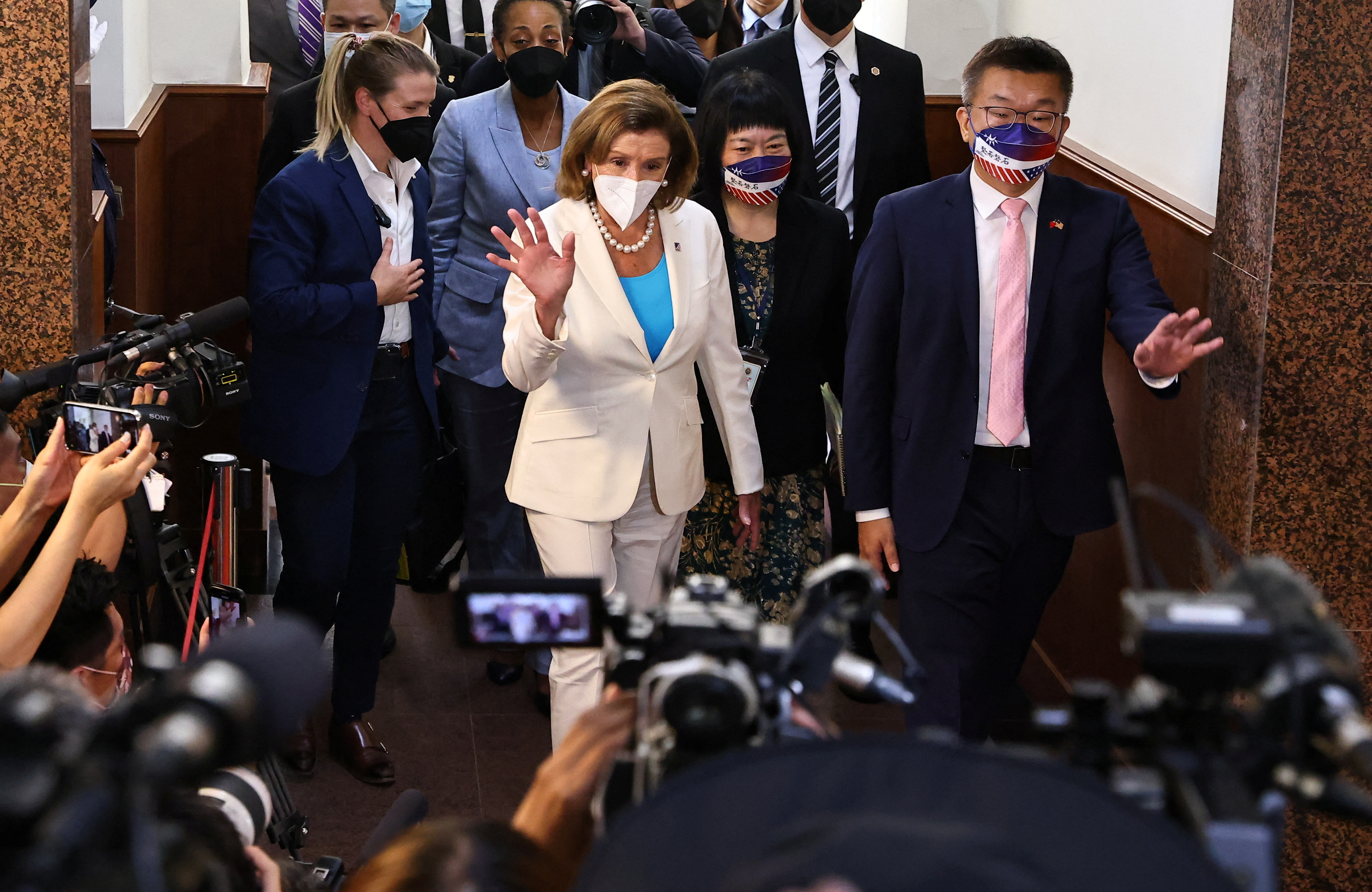 U.S. House of Representatives Speaker Nancy Pelosi walks as she leaves the parliament in Taipei, Taiwan August 3, 2022. REUTERS/Ann Wang