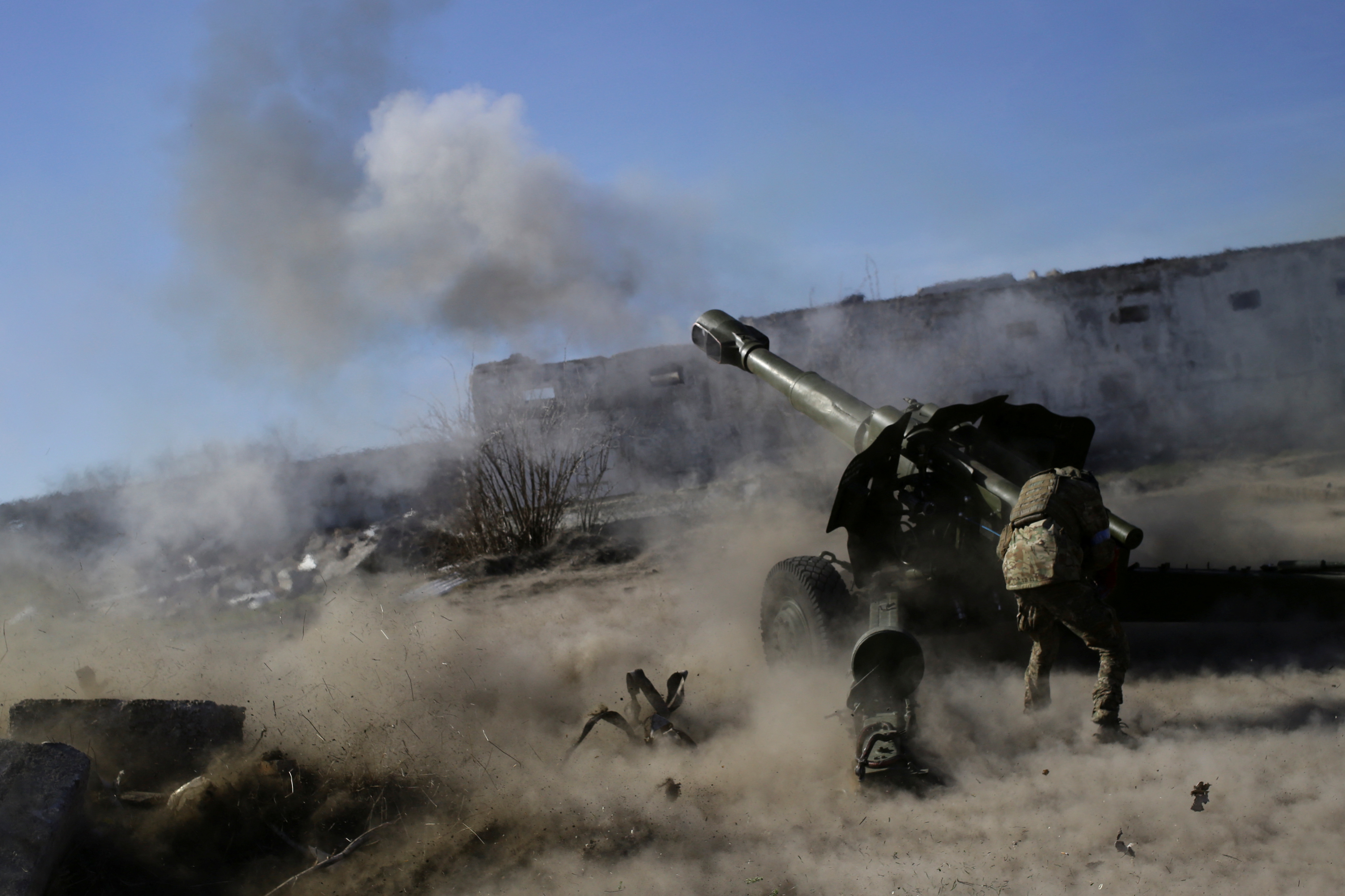 Members of the Ukrainian Volunteer Corps fight against Russian troops in Zaporizhzhia region