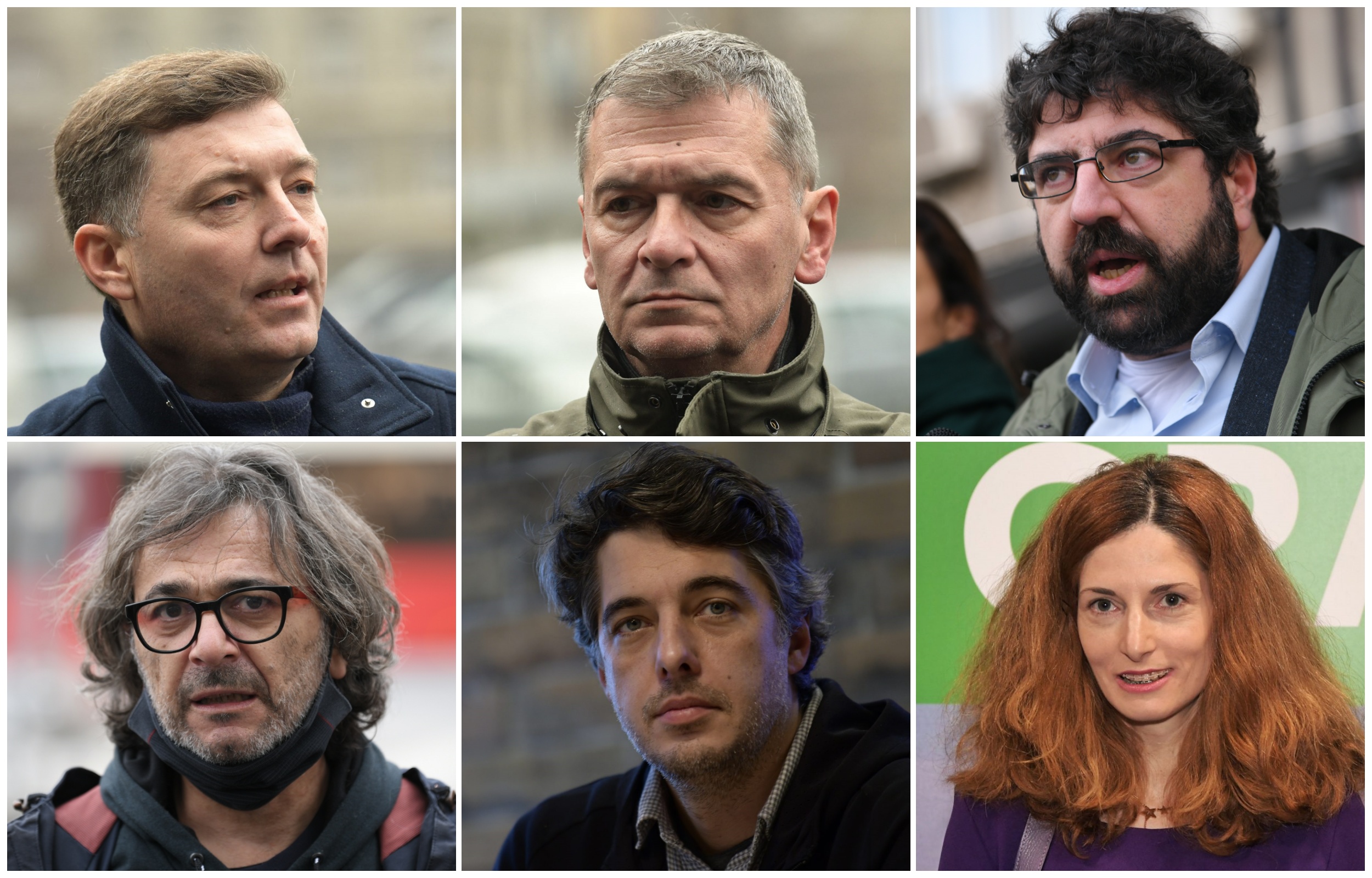 collage Nebojša Zelenović, Aleksandar Jovanović Ćuta, Radomir lazović , Đorđe Pavićević, Đorđe Miketić i Biljana Đorđević iz NDBG