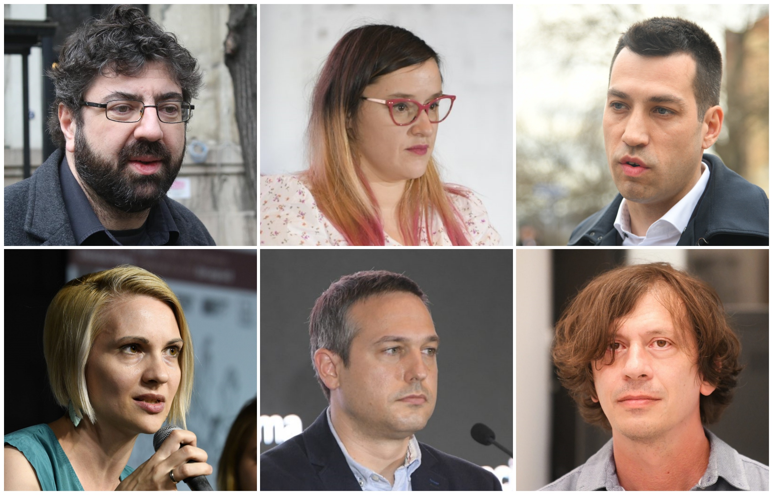 collage Dobrica Veselinović, Natalija Simović (NDBG), Radomir Lazović, Jelena Vasiljević (NDBG), Robert Kozma (NDBG) i Dejan Atanacković