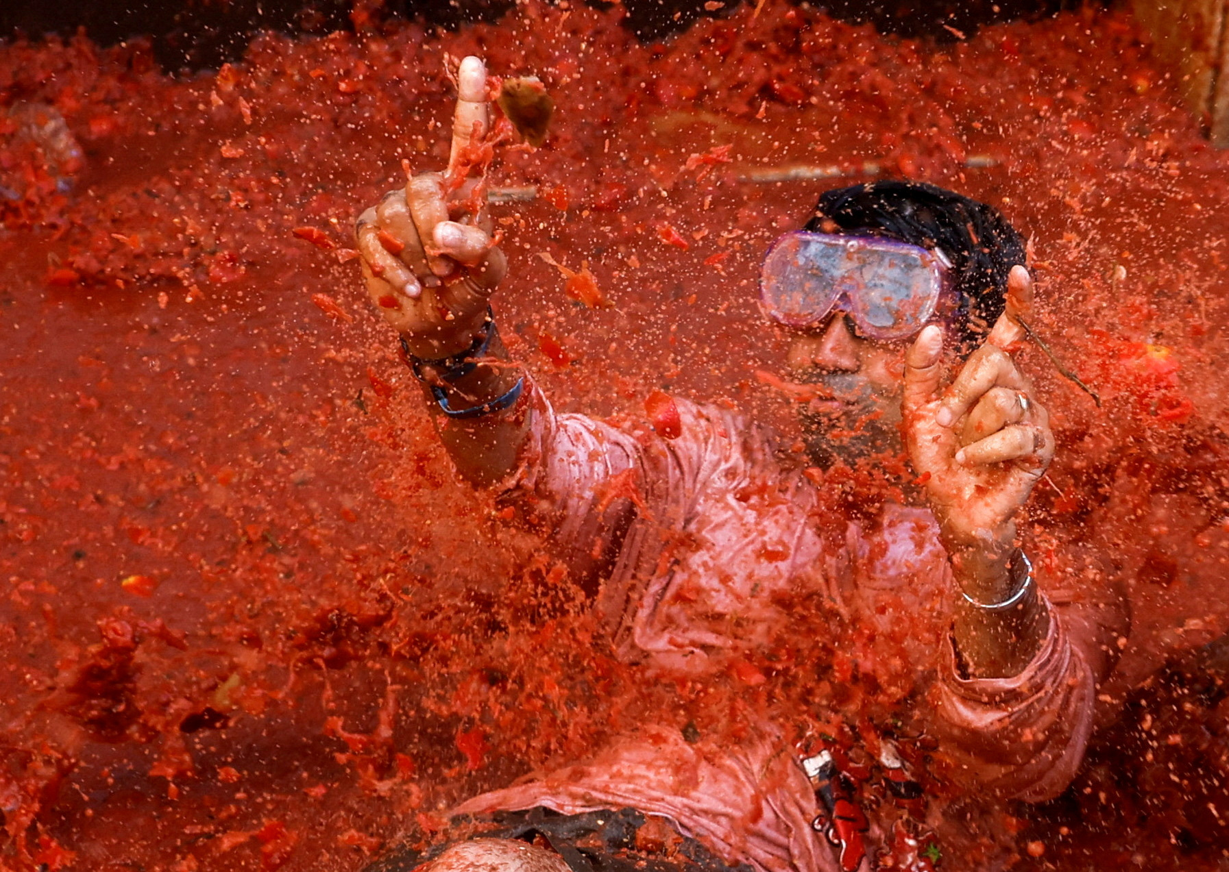La Tomatina tomato fight festival returns after COVID-19 ban, in Bunol