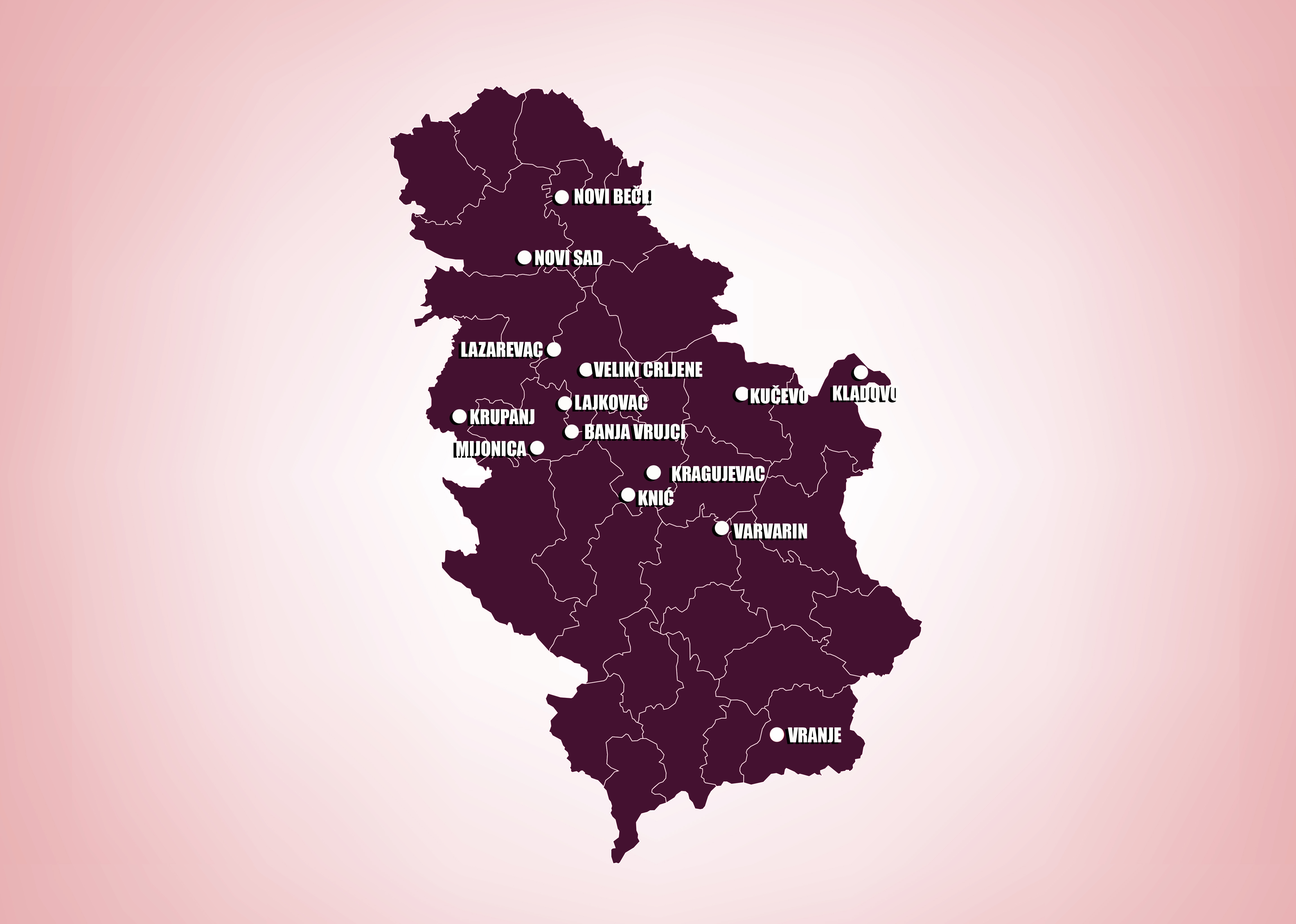 administrative and political map of the Republic of Serbia