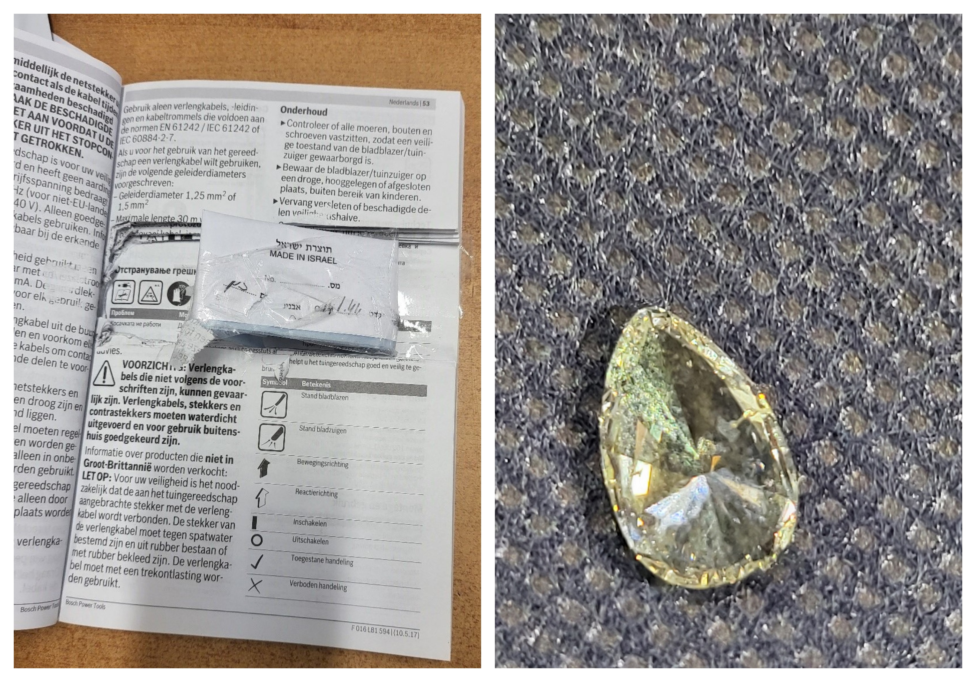 Dijamant, pošiljka Foto: Uprava carina