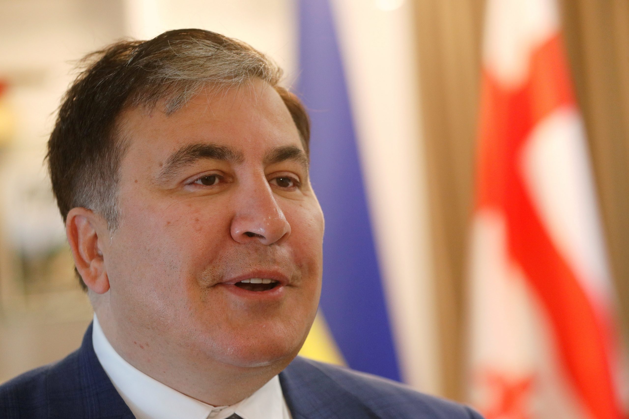 FILE PHOTO: Mikheil Saakashvili, Georgia's former president, speaks during an interview with Reuters at his house in the village of Lisnyky outside Kiev, Ukraine May 8, 2020.  REUTERS/Valentyn Ogirenko/File Photo