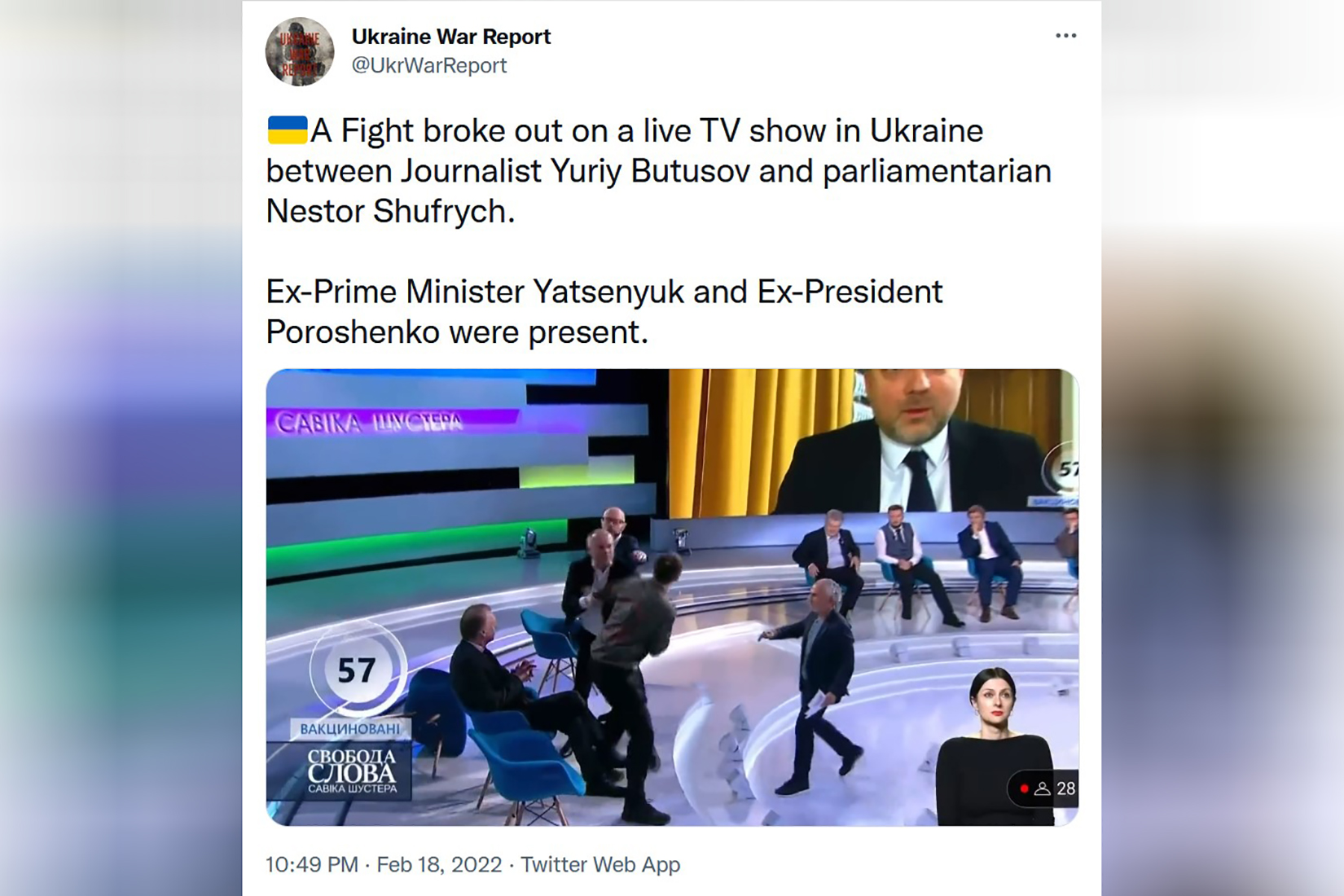 Ukrajina, tv emisija, tuča, televizija,