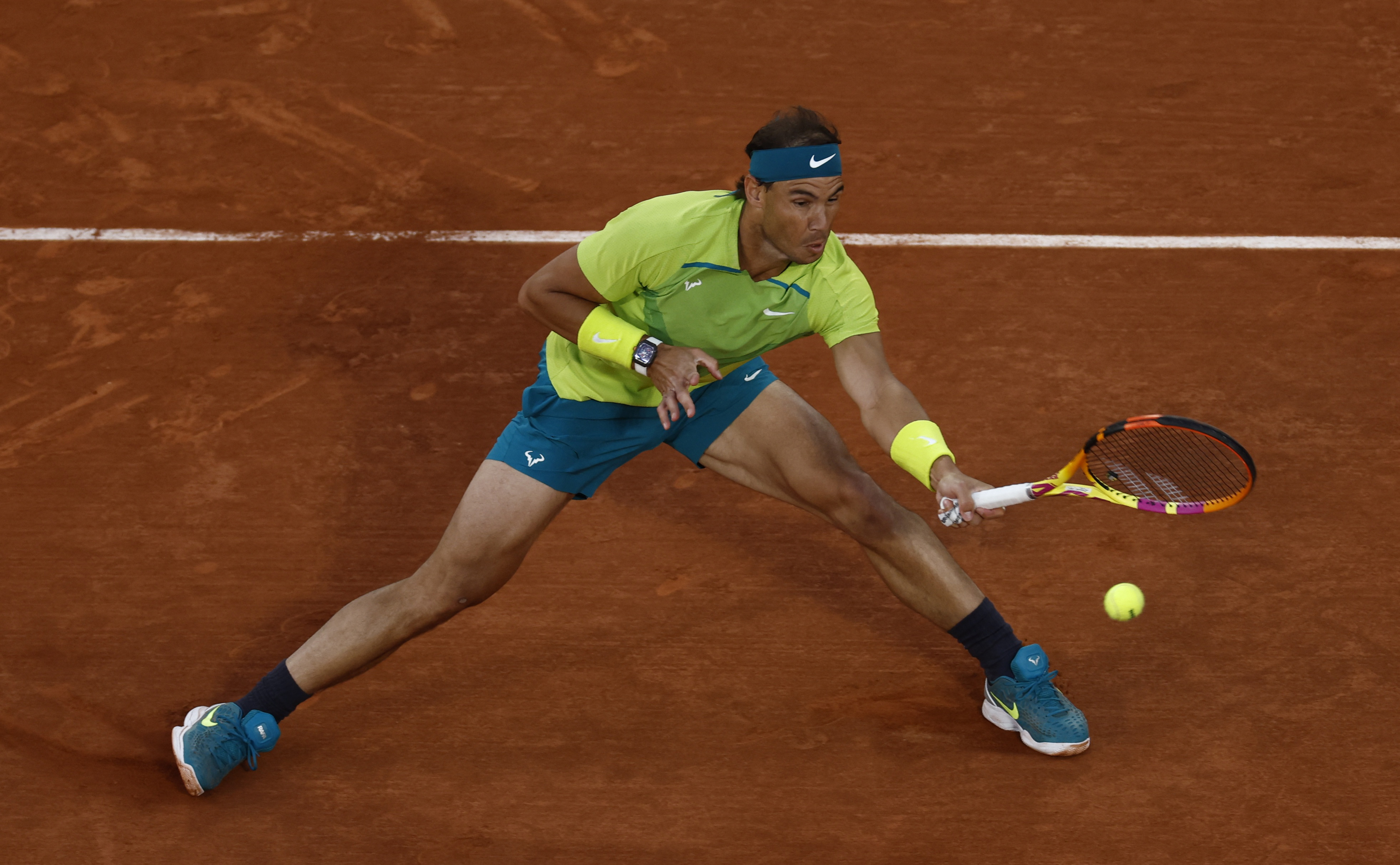 Tennis - French Open - Roland Garros, Paris, France - May 31, 2022  Spain's Rafael Nadal in action during his quarter final match against Serbia's Novak Djokovic REUTERS/Yves Herman