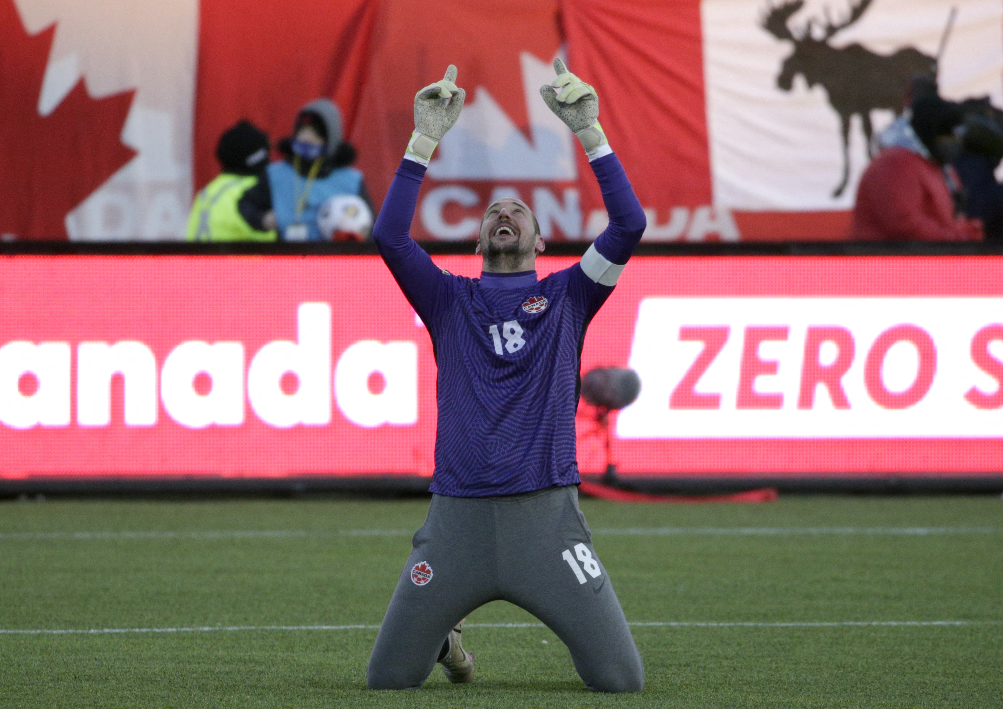 Soccer Football - World Cup - CONCACAF Qualifiers - Canada v United States - Tim Hortons Stadium, Hamilton, Canada - January 30, 2022 Canada's Milan Borjan reacts REUTERS/Carlos Osorio