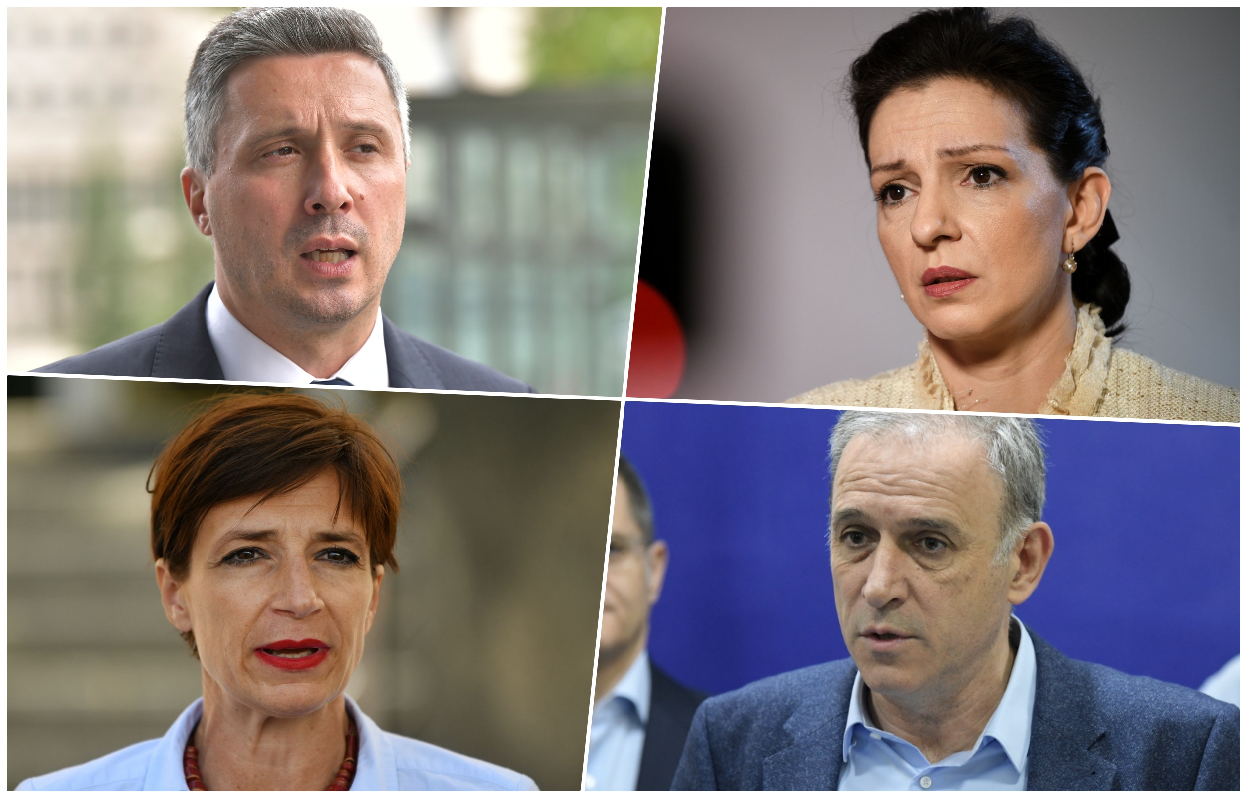 collage Boško Obradović, Marinika Tepić, Dragana Rakić i Zdravko Ponoš.