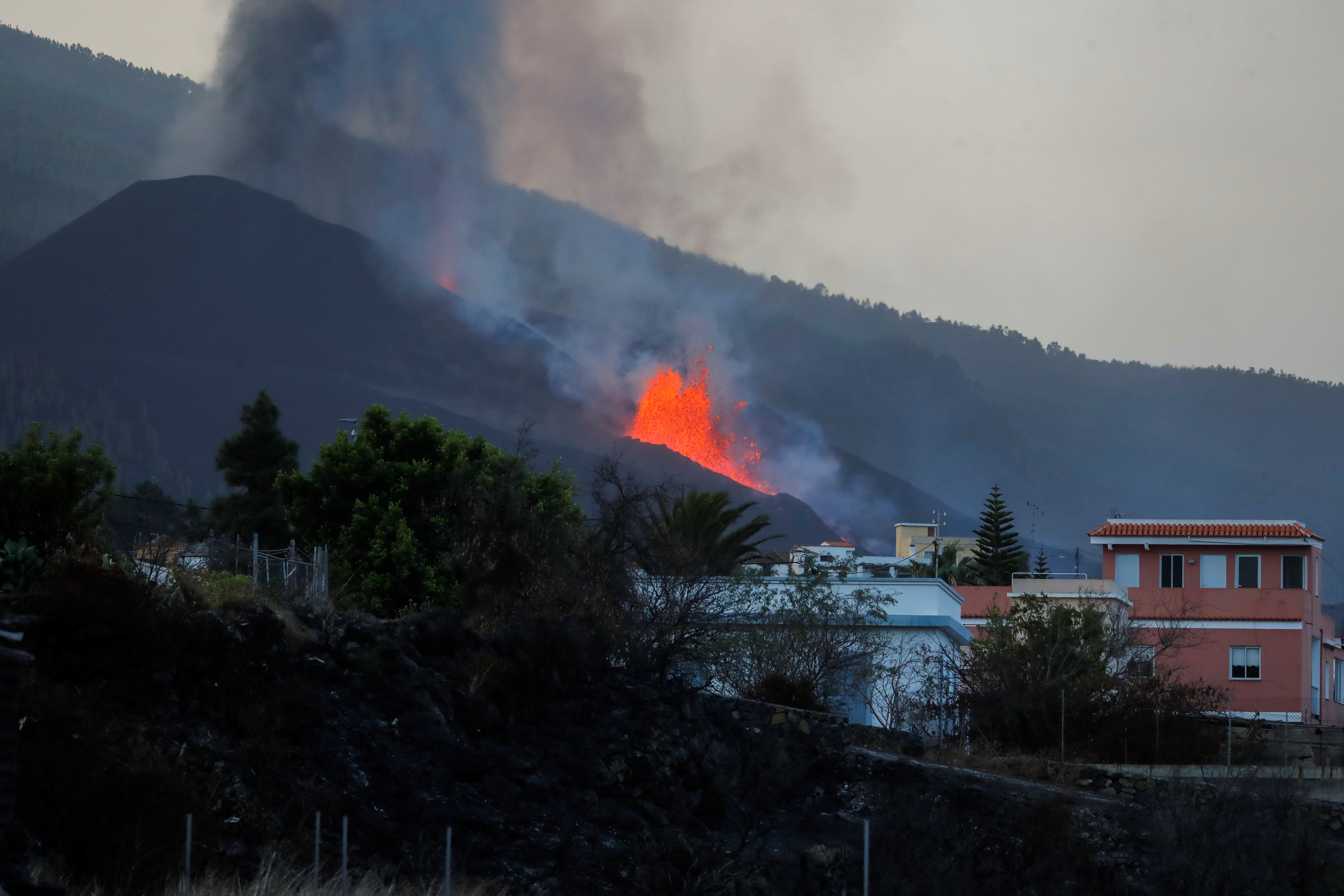 Eruption of a volcano in La Palma