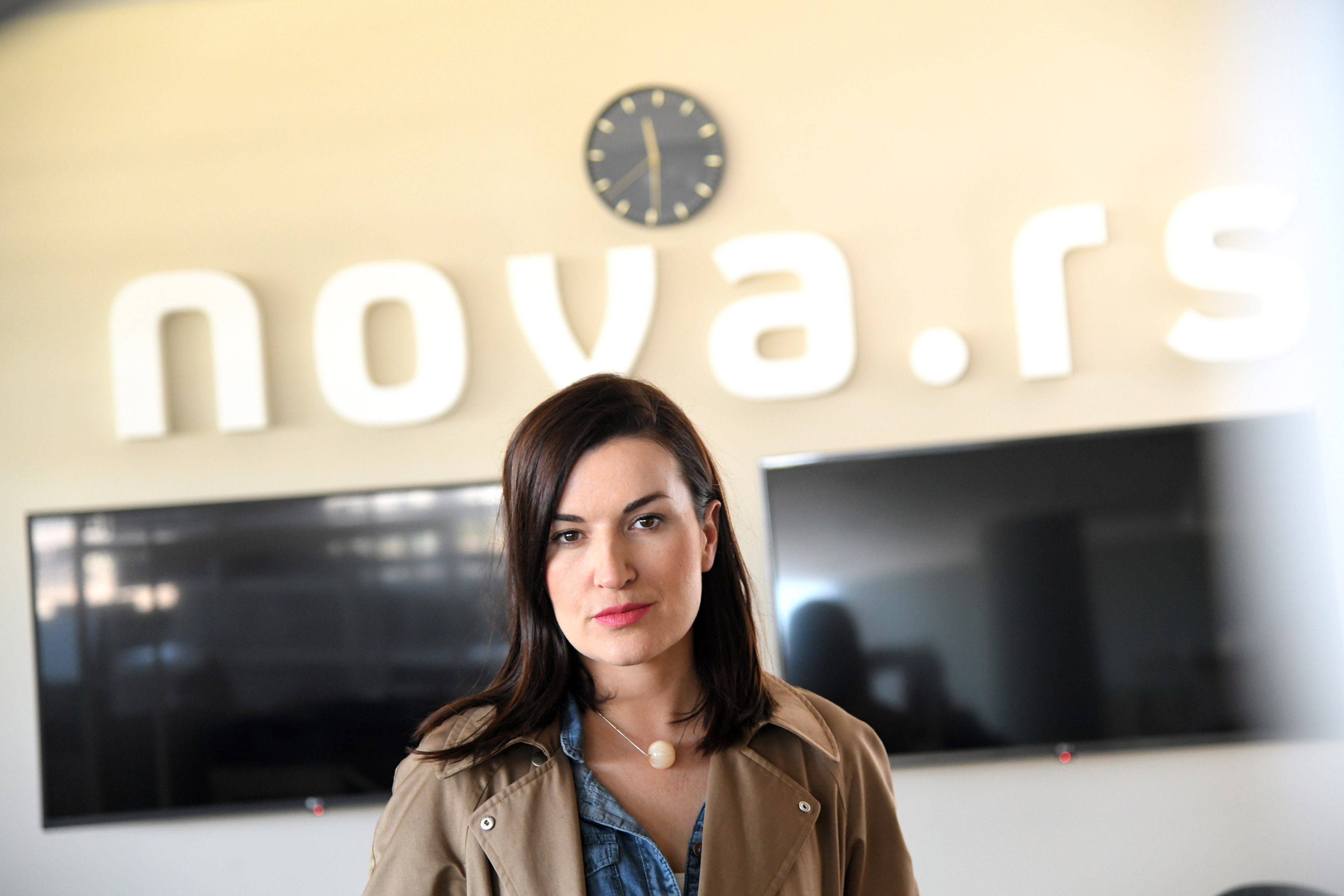 Beograd 29.04.2021. Jelena Obućina, novinarka i voditeljka, emisija Pregled dana, Newsmax Adria
Foto: Nemanja Jovanović/Nova.rs