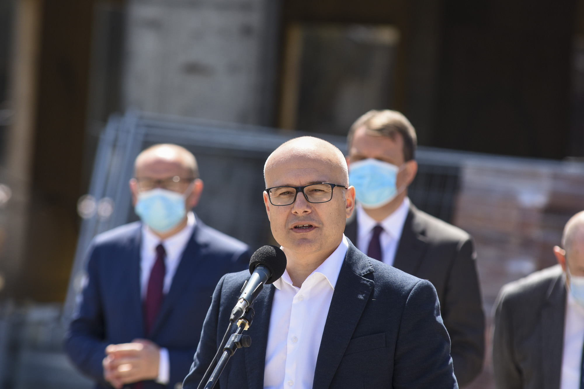 Novi Sad 28.04.2021 Milos Vucevic Obilazak radova na izgradnji klinickog centra Vojvodine foto Nenad Lazic