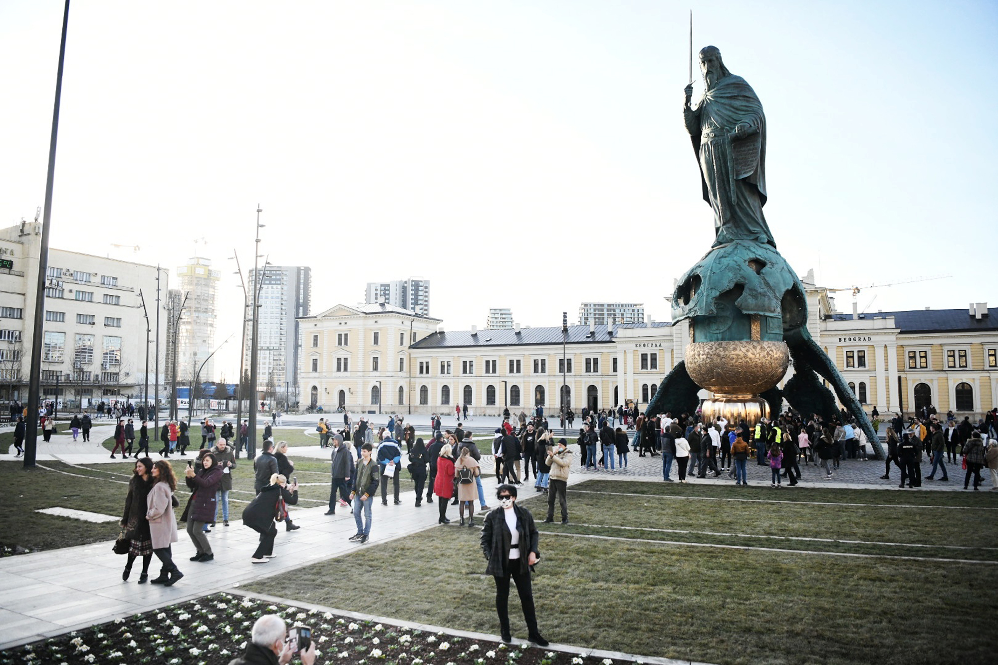 BEOGRAD 30. januar 2021. Spomenik Stefanu Nemanji foto:Vesna Lalic/Nova.rs
