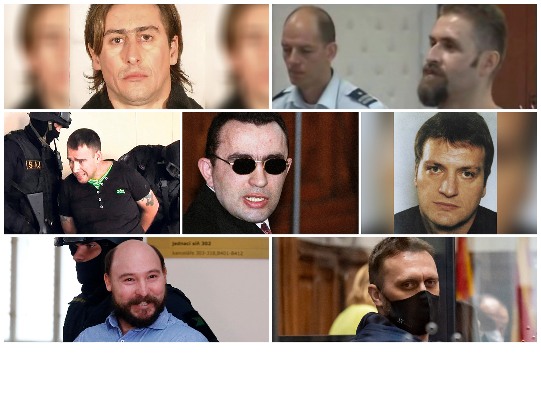 collage Siniša Petrić, Saša Cvetanović Pitbul, Sretko Kalinić, Marinko Magda, Željko Maksimović Maka, Čaba Der i Igor Srbin
