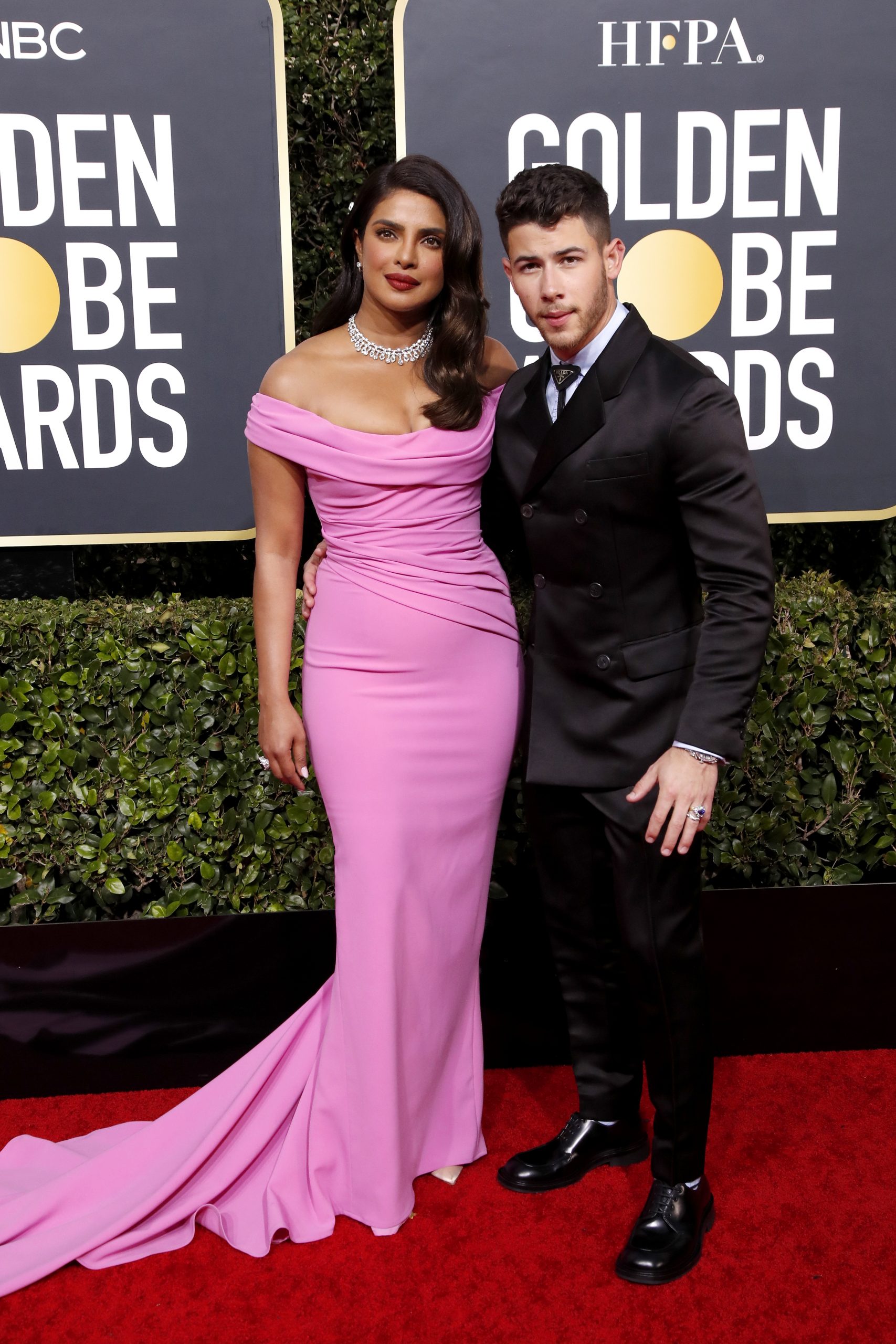epa08105799 Priyanka Chopra and Nick Jonas arrive for the 77th annual Golden Globe Awards ceremony at the Beverly Hilton Hotel, in Beverly Hills, California, USA, 05 January 2020.  EPA-EFE/NINA PROMMER
