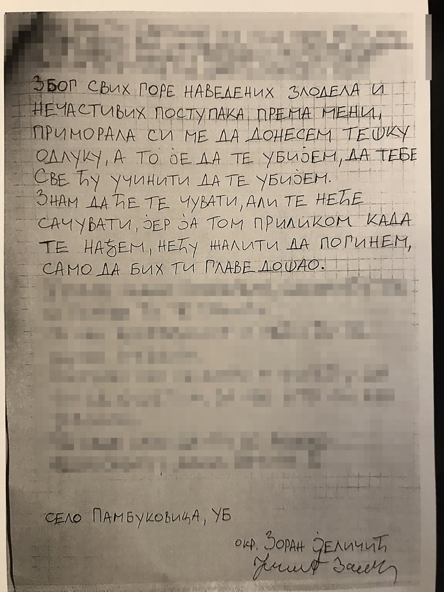 Pretece  pismo Zoran Jelicic