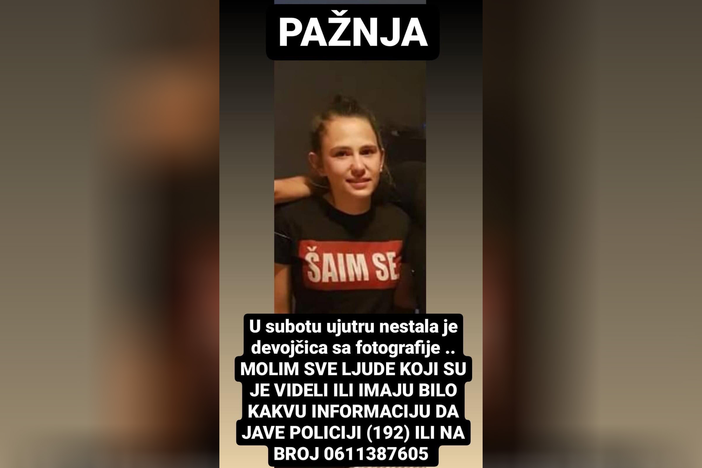 Emilija R. Nestala devojčica Foto: Facebook/Dnevna doza prosečnog Čačanina