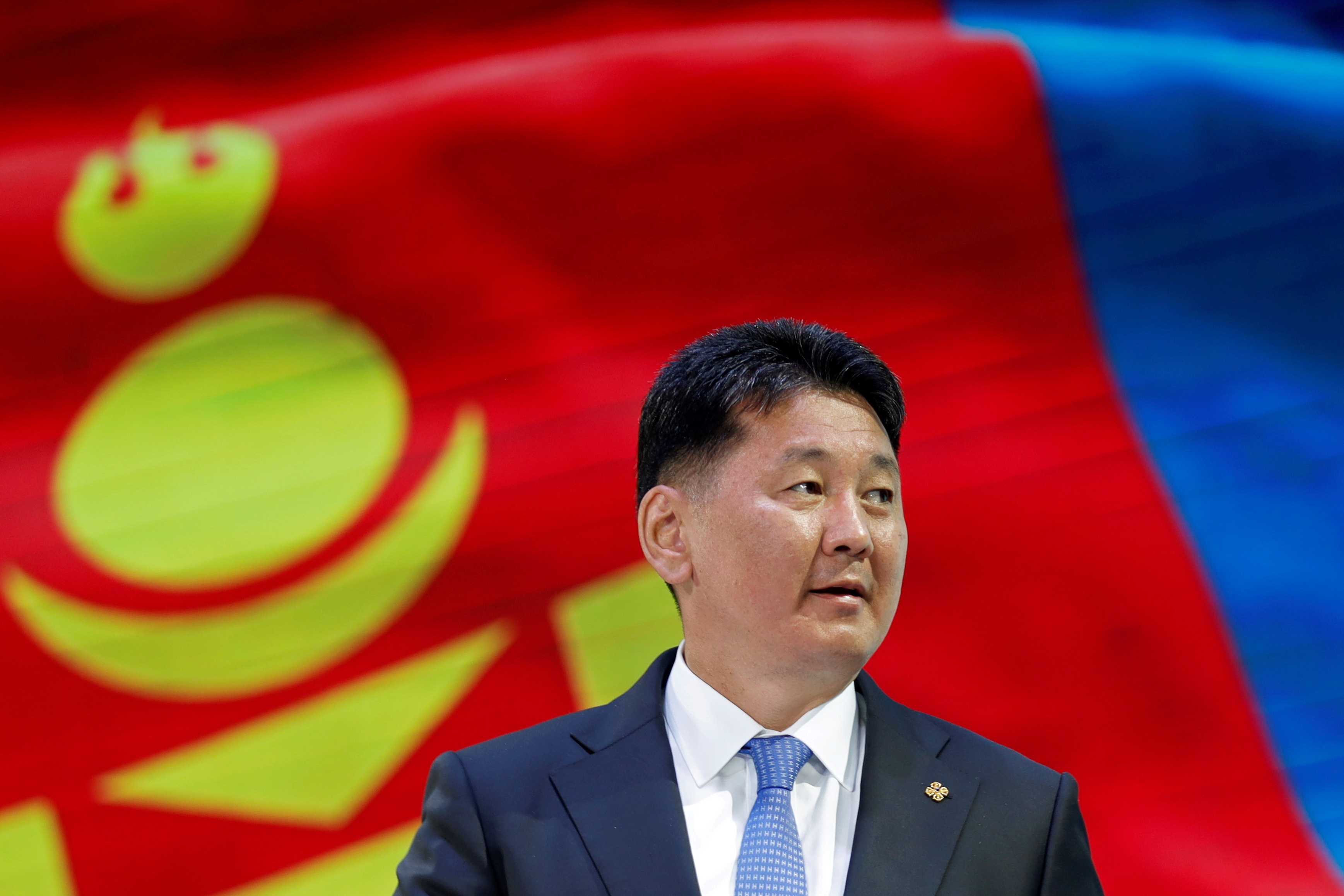 FILE PHOTO: Ukhnaa Khurelsukh attends campaign rally ahead of presidential election, in Ulaanbaatar