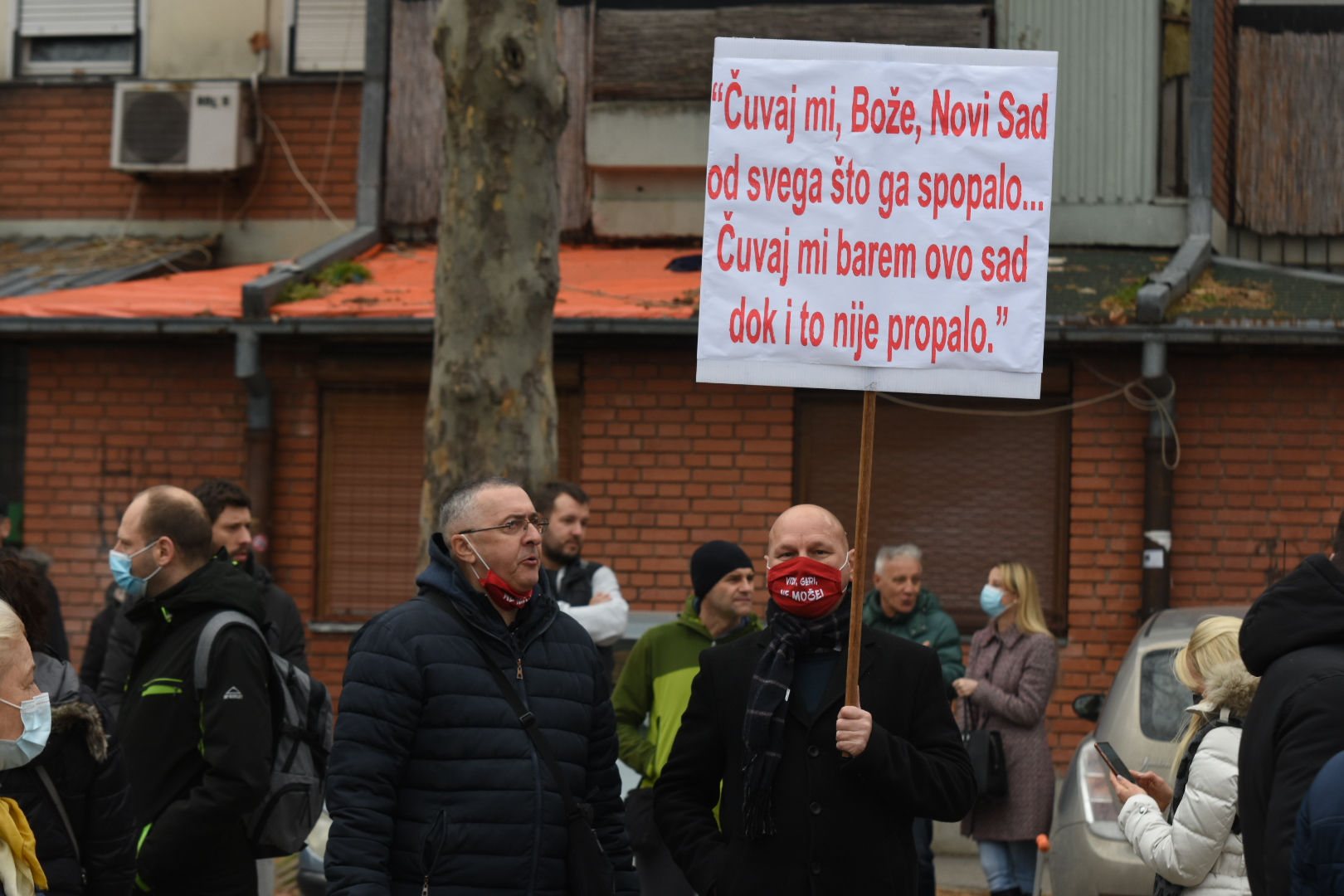 Novi Sad 20.02.2021. Protest stanara protiv parkinga na zelenoj povrsini, protest za zeleno, Novo naselje, Foto: Nenad Lazić/Nova.rs