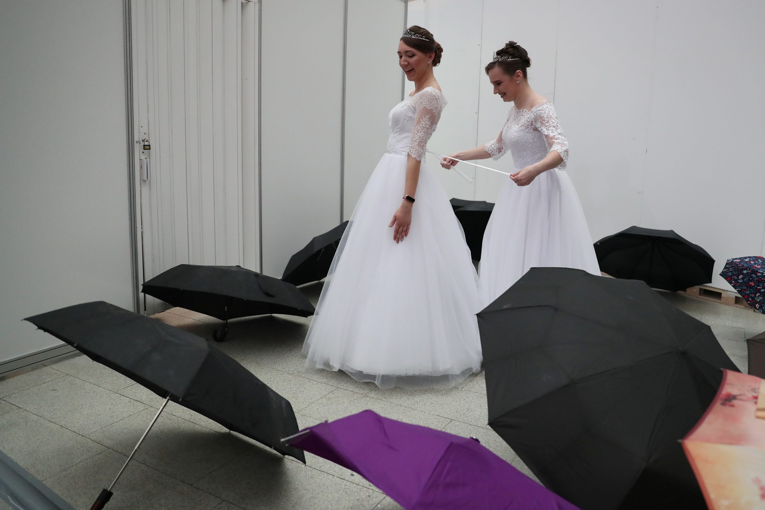 Participants prepare backstage ahead of the 18th annual Viennese Ball charity event at Gostiny Dvor in Moscow, Russia May 29, 2021. Picture taken May 29, 2021. REUTERS/Evgenia Novozhenina