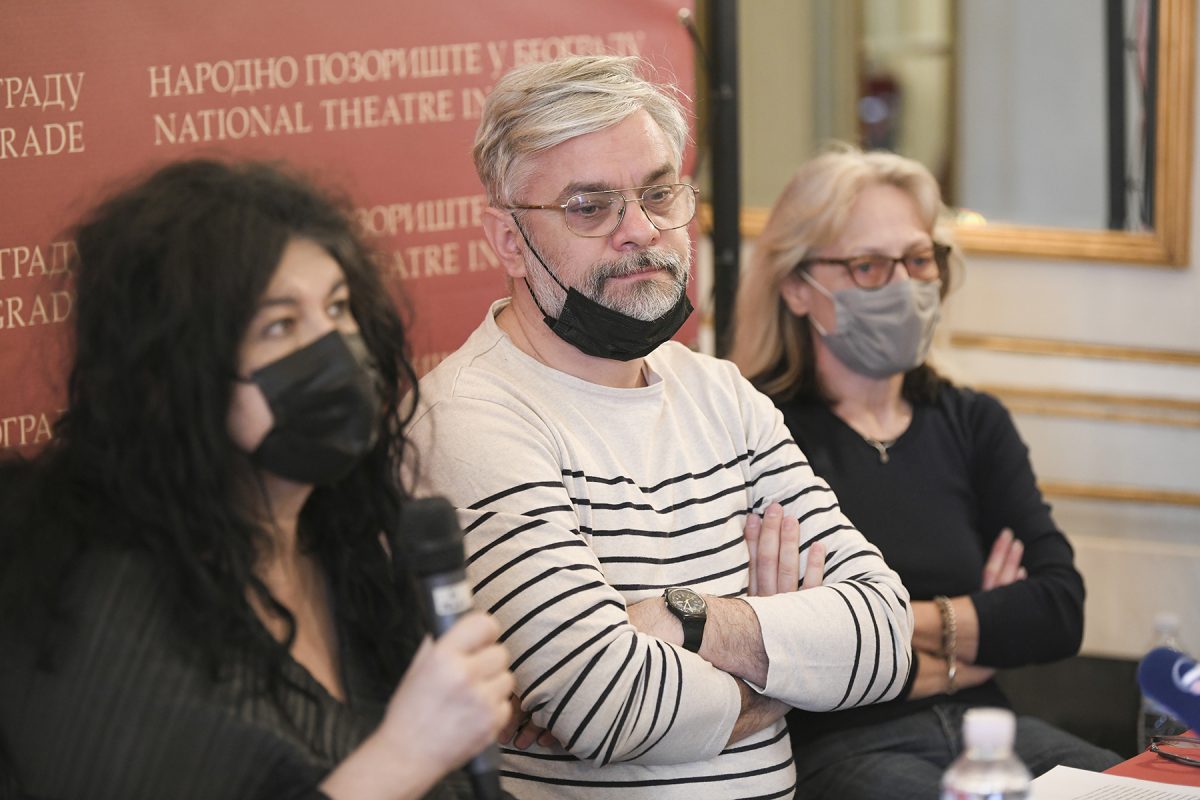 Beograd 29.03.2021. Narodno pozoriste, konferencija za medije povodom premijere predstave "Orlando" nastale po delu Virdzinije Vulf. Foto: Dragan Mujan/Nova.rs