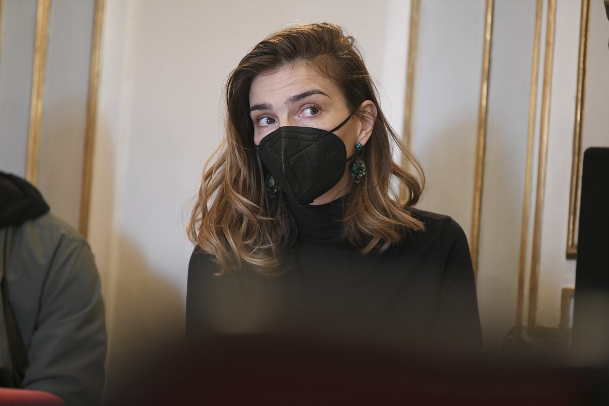 Maja Mirković Beograd 29.03.2021. Narodno pozoriste, konferencija za medije povodom premijere predstave "Orlando" nastale po delu Virdzinije Vulf. Foto: Dragan Mujan/Nova.rs