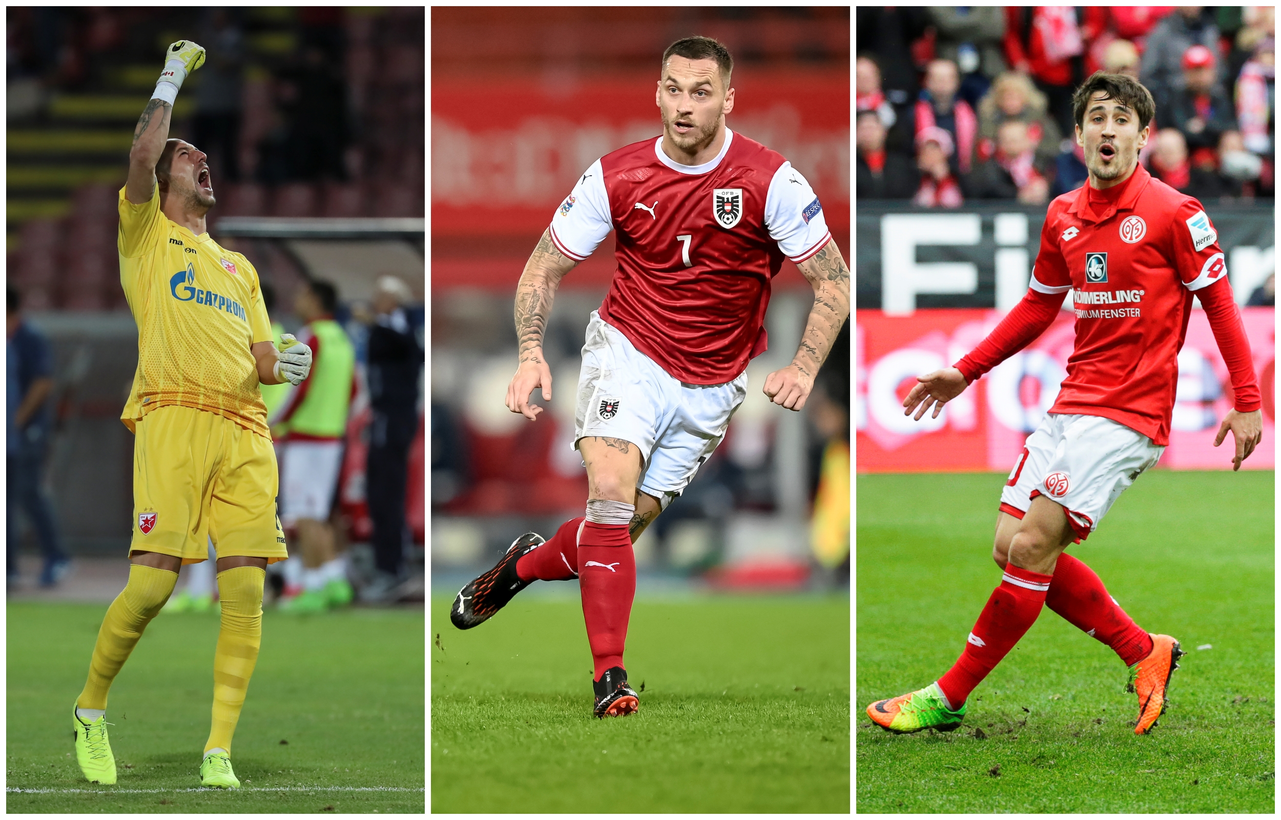 collage triptih Bojan Krkić, Milan Borjan i Marko Arnautović