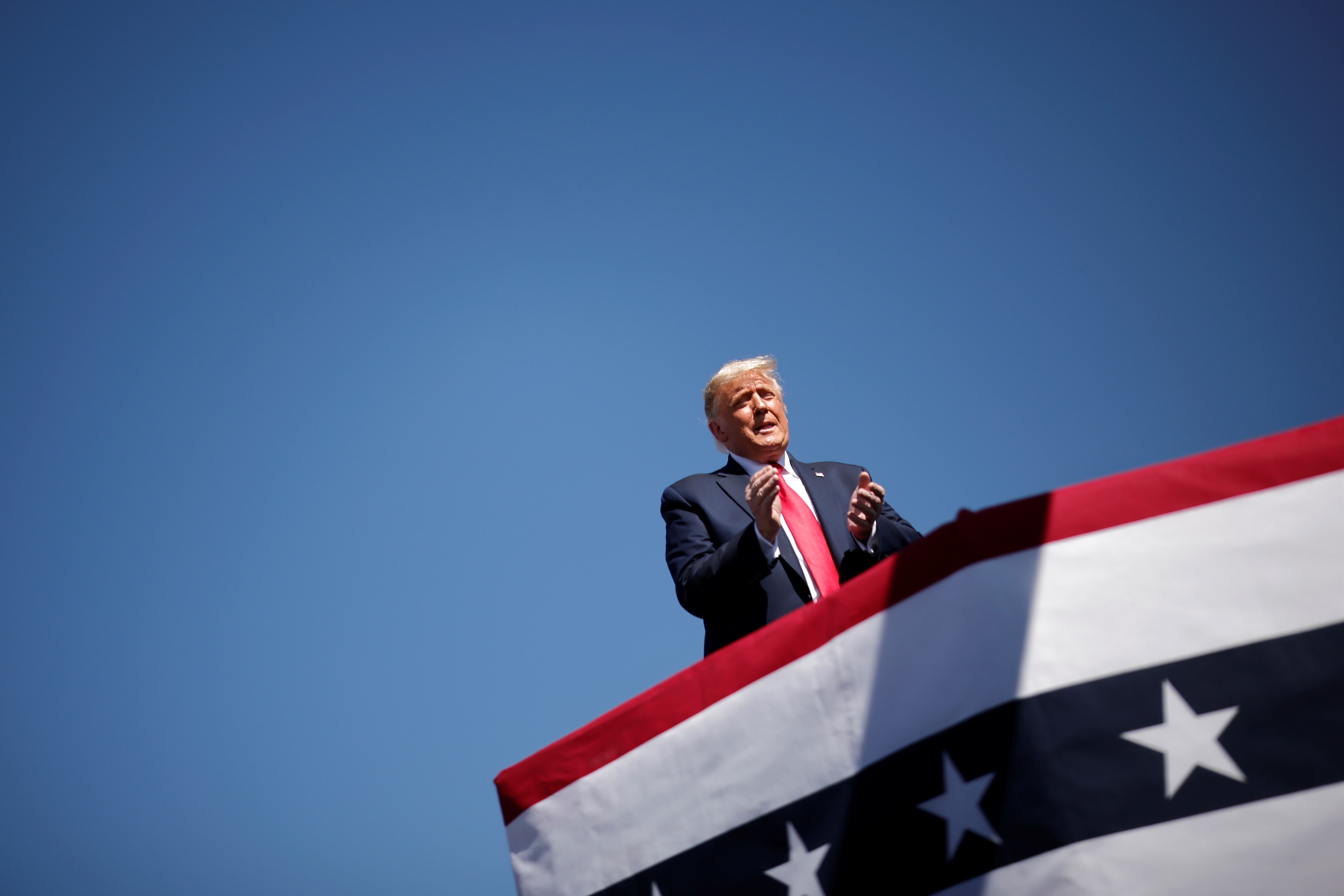 U.S. President Donald Trump attends a campaign rally at Prescott Regional Airport in Arizona, U.S., October 19, 2020.