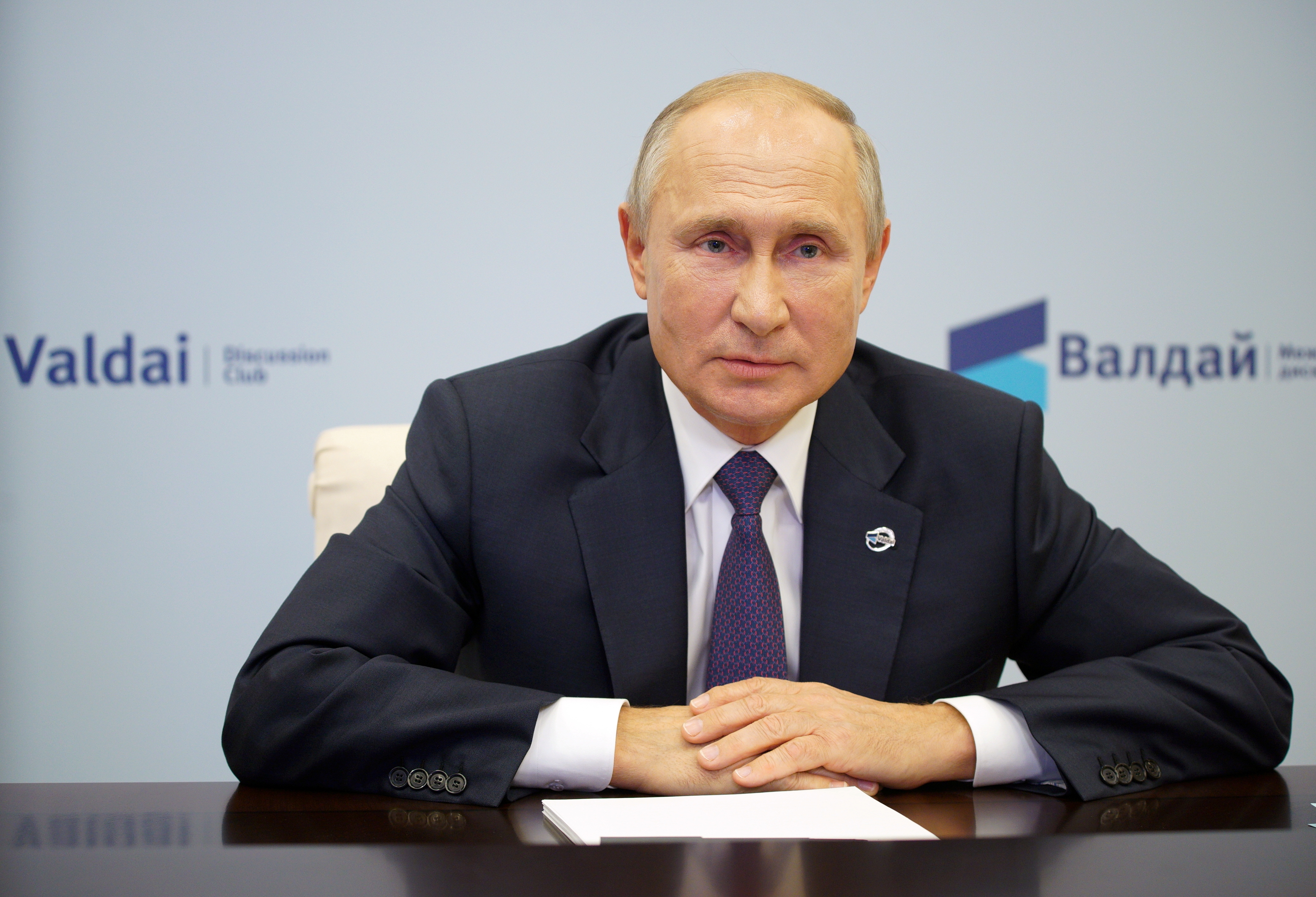 Russia's President Putin speaks at a meeting of the Valdai Discussion Club