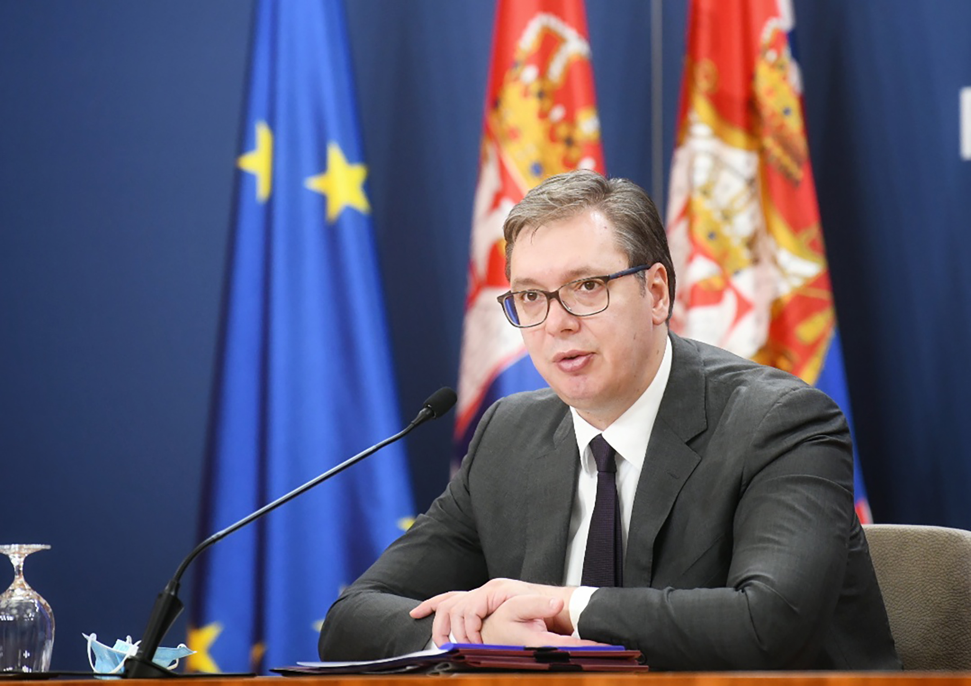 BEOGRAD 02. novembar 2020. Aleksandar Vučić,  Palata federacije, konferencija za novinare nakon specijalne sednice Vlade Srbije u Palati Srbija Foto:Vesna Lalić/Nova.rs