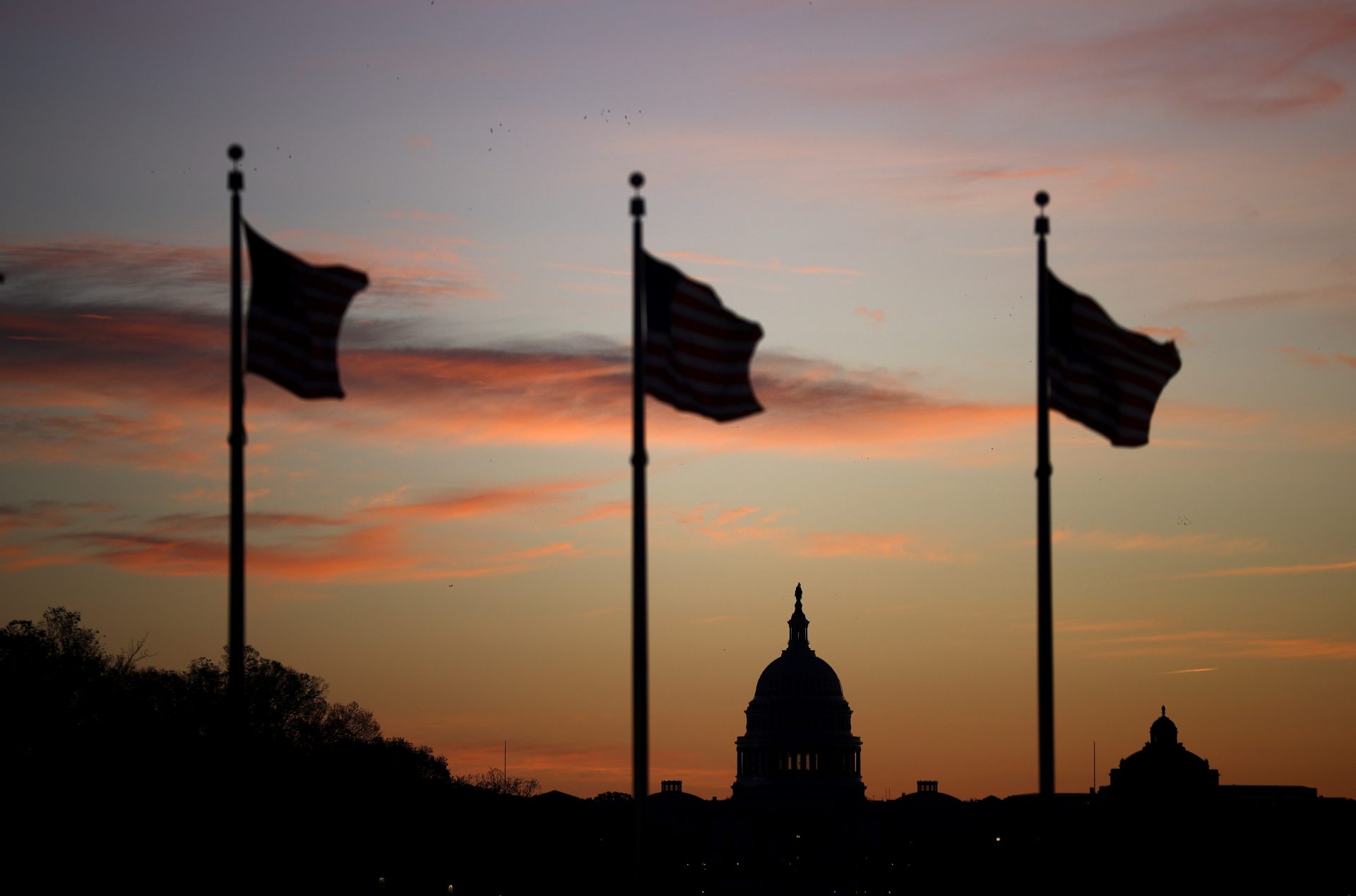 The U.S. Capitol is seen at sunrise during the election day, in Washington, U.S., November 3, 2020. REUTERS/Hannah McKay