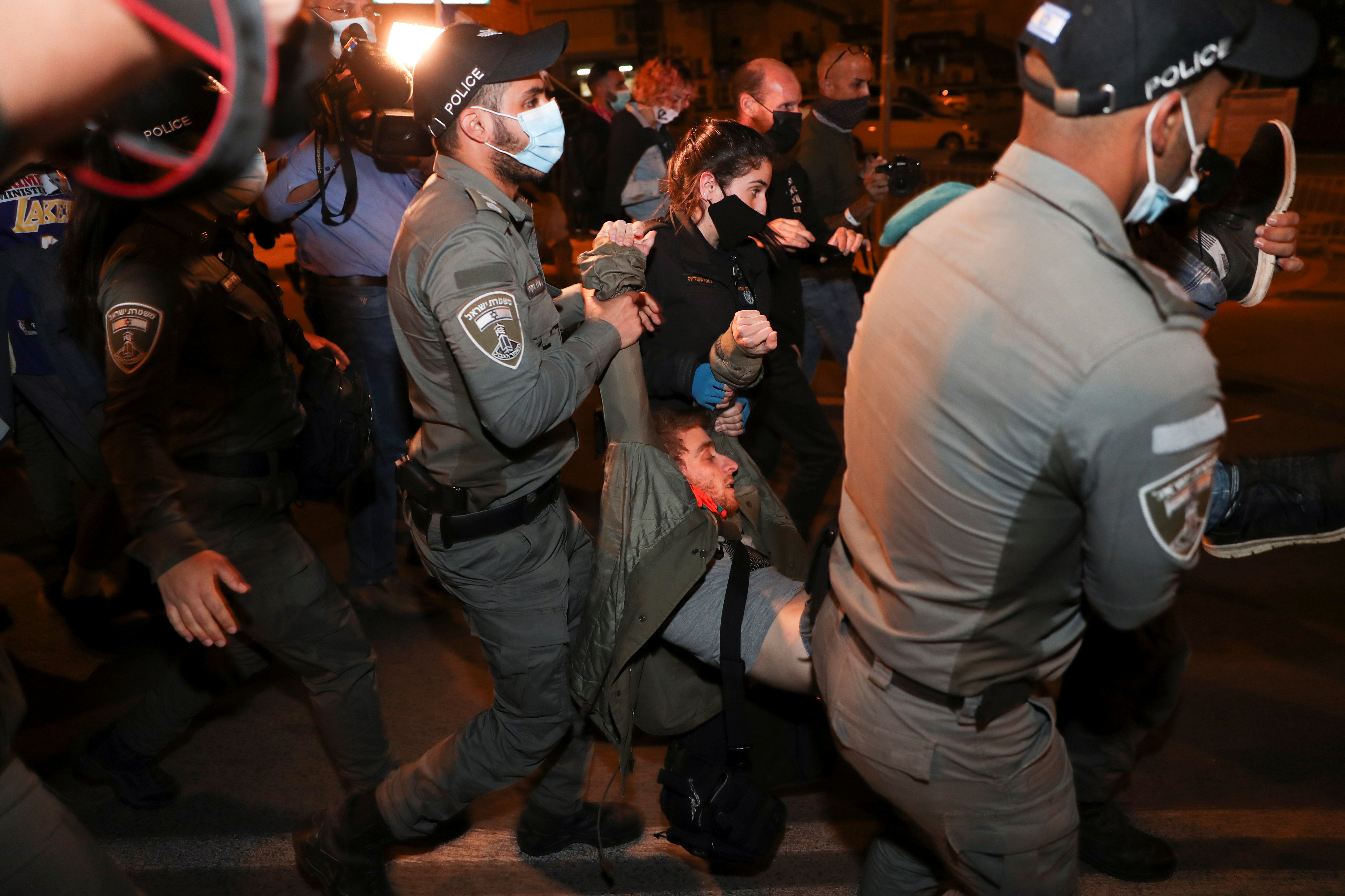 Protest against Israeli PM Netanyahu in Jerusalem