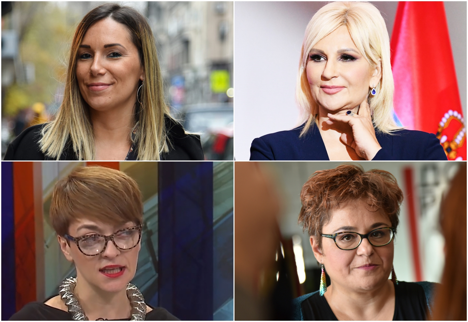 collage Zorana Mihajlović, Marija Lukić, Tamara Skrozzu, Jelena Višnjić
