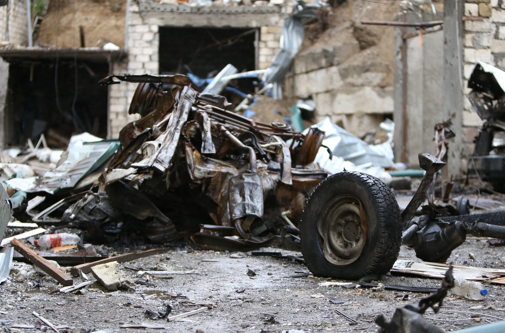 Aftermath of recent shelling during a military conflict over the breakaway region of Nagorno-Karabakh, in Stepanakert October 6, 2020. Vahram Baghdasaryan/Photolure via REUTERS ATTENTION EDITORS - THIS IMAGE HAS BEEN SUPPLIED BY A THIRD PARTY.