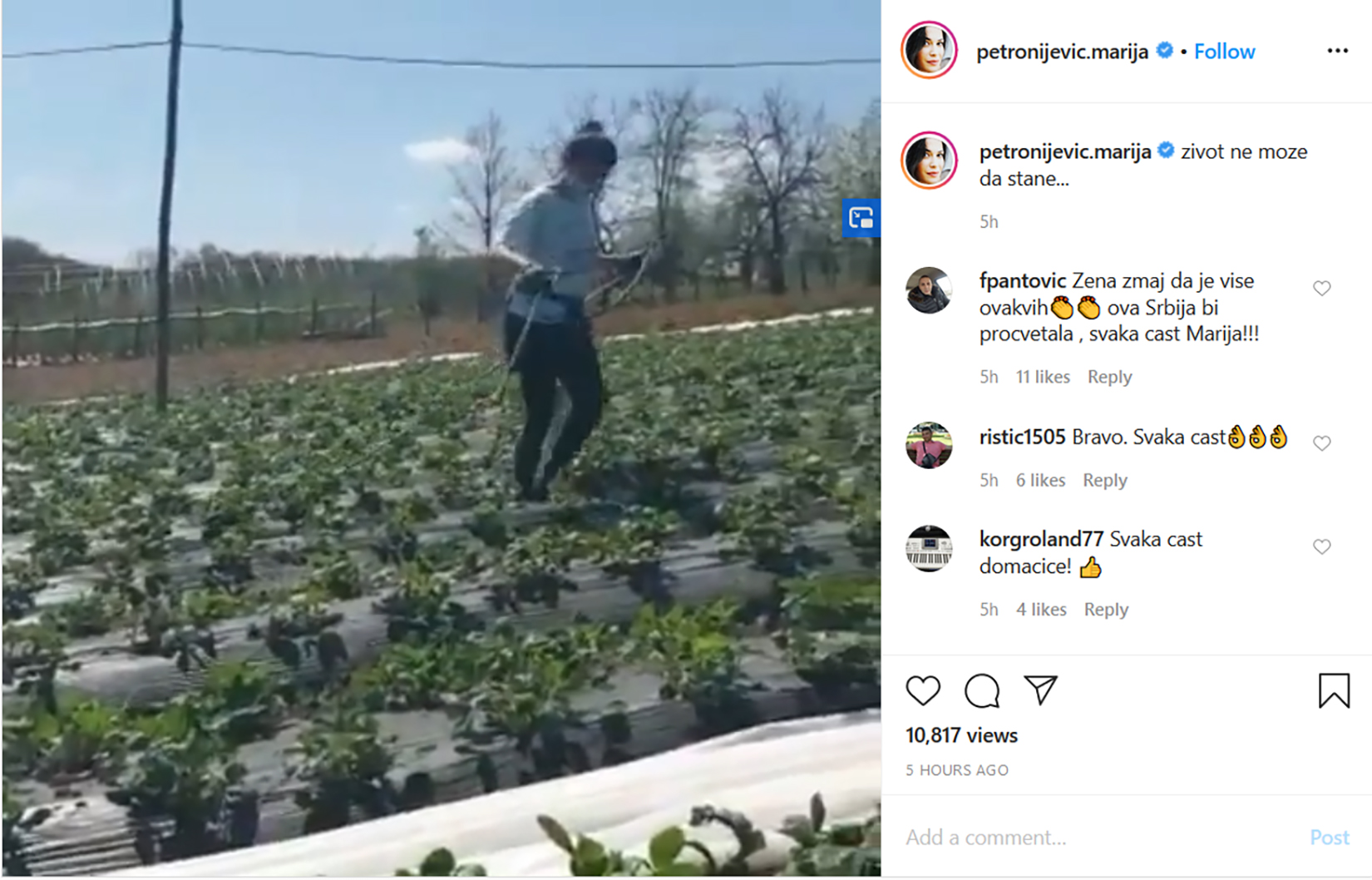 Marija Petronijević, glumica, jagode Foto: Instagram/petronijevic.marija