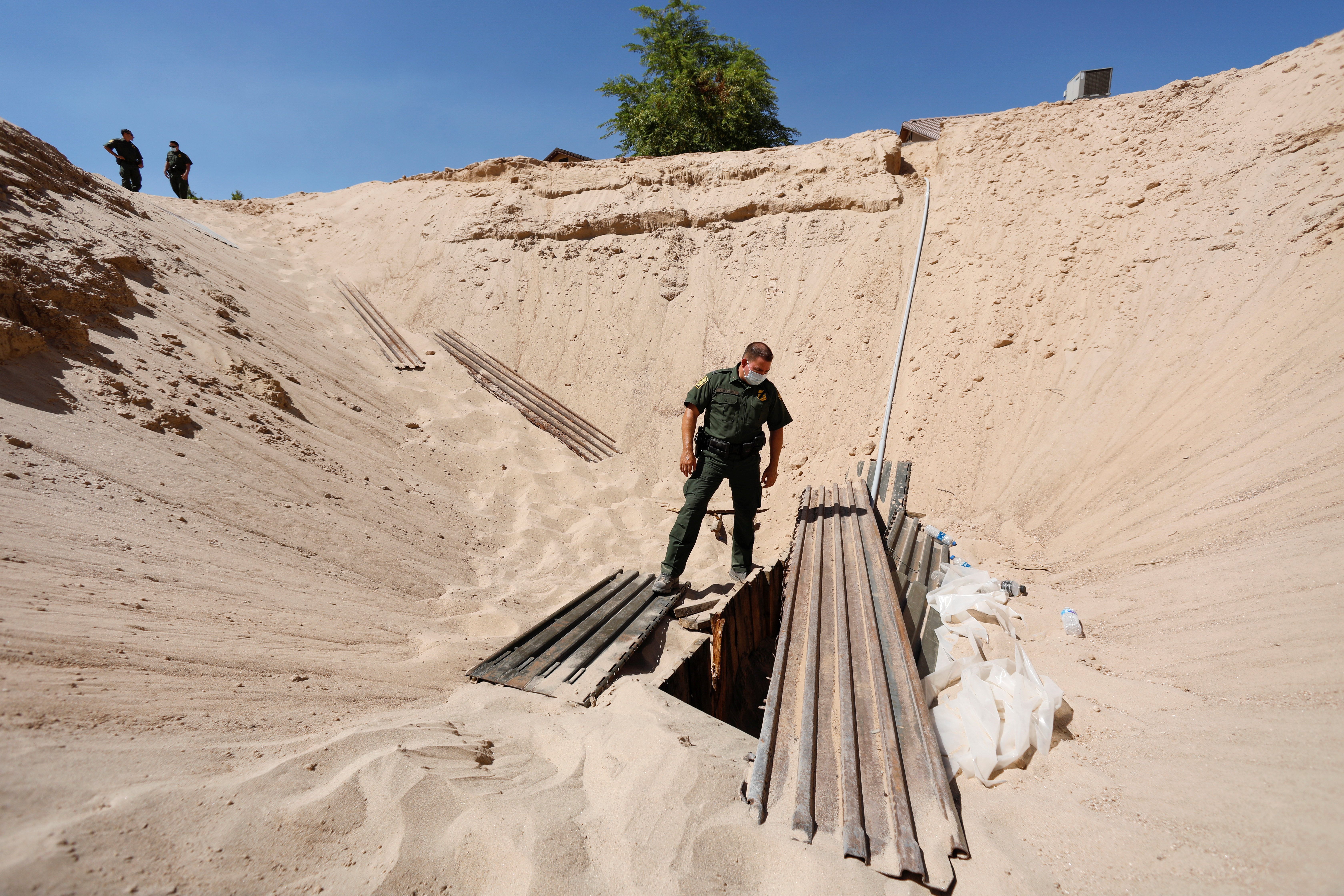 Unfinished cross-border tunnel found by U.S. federal agents in San Luis, Arizona