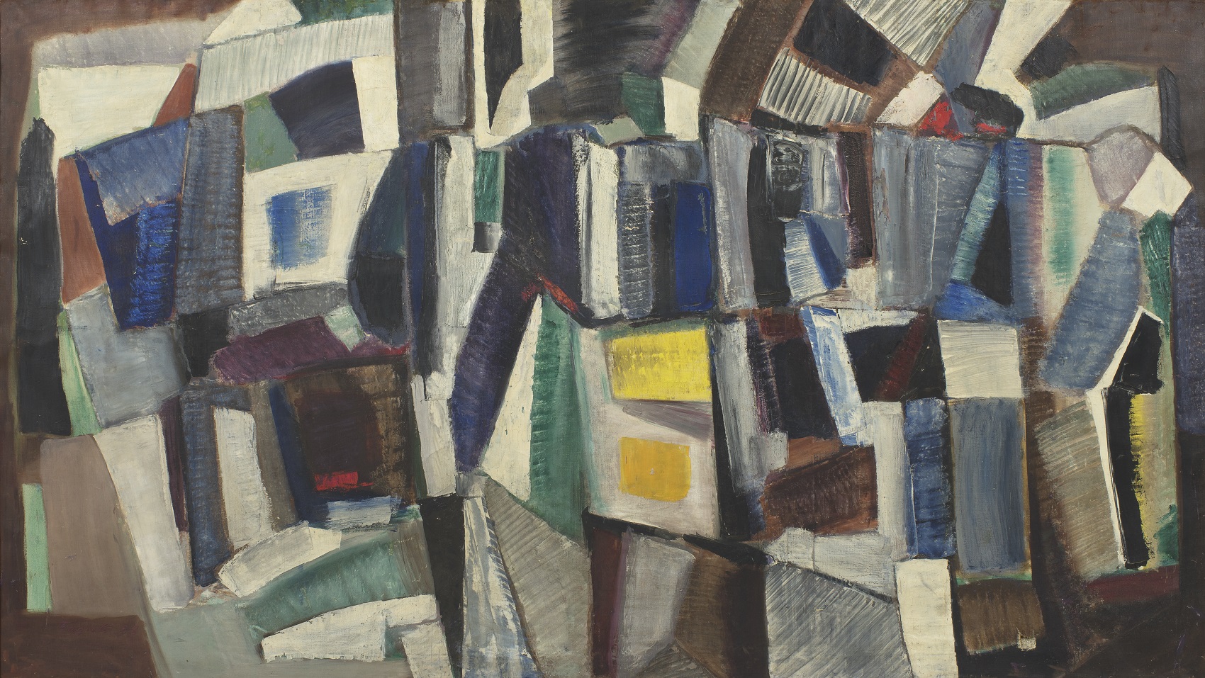 Milos Bajic, Dinamizam prostora I, 1958, ulje na platnu, 138x245cm