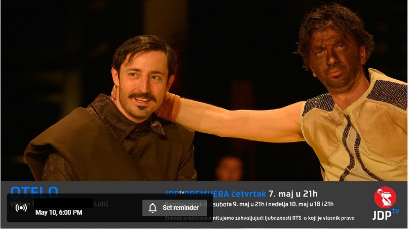 Otelo JDP Printscreen: Youtube/ Jugoslovensko dramsko pozorište