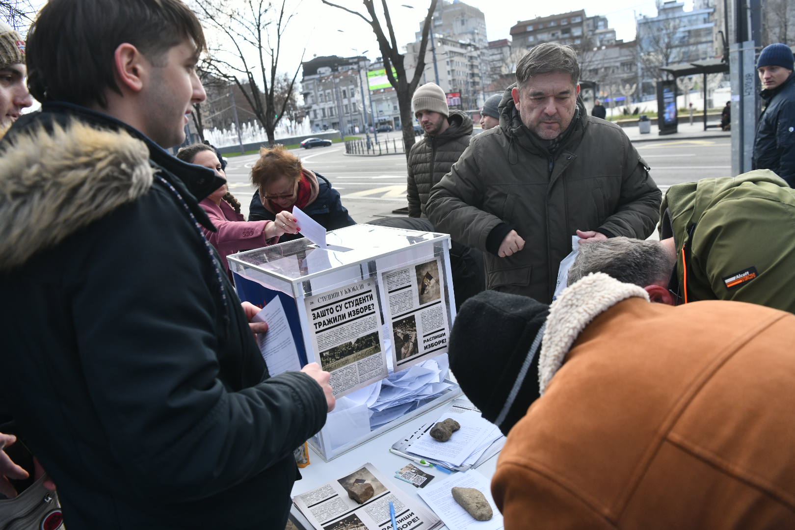 Beograd 28. decembar 2025. Studenti akcija Raspiši pobedu  Foto:Goran Srdanov/Nova.rs