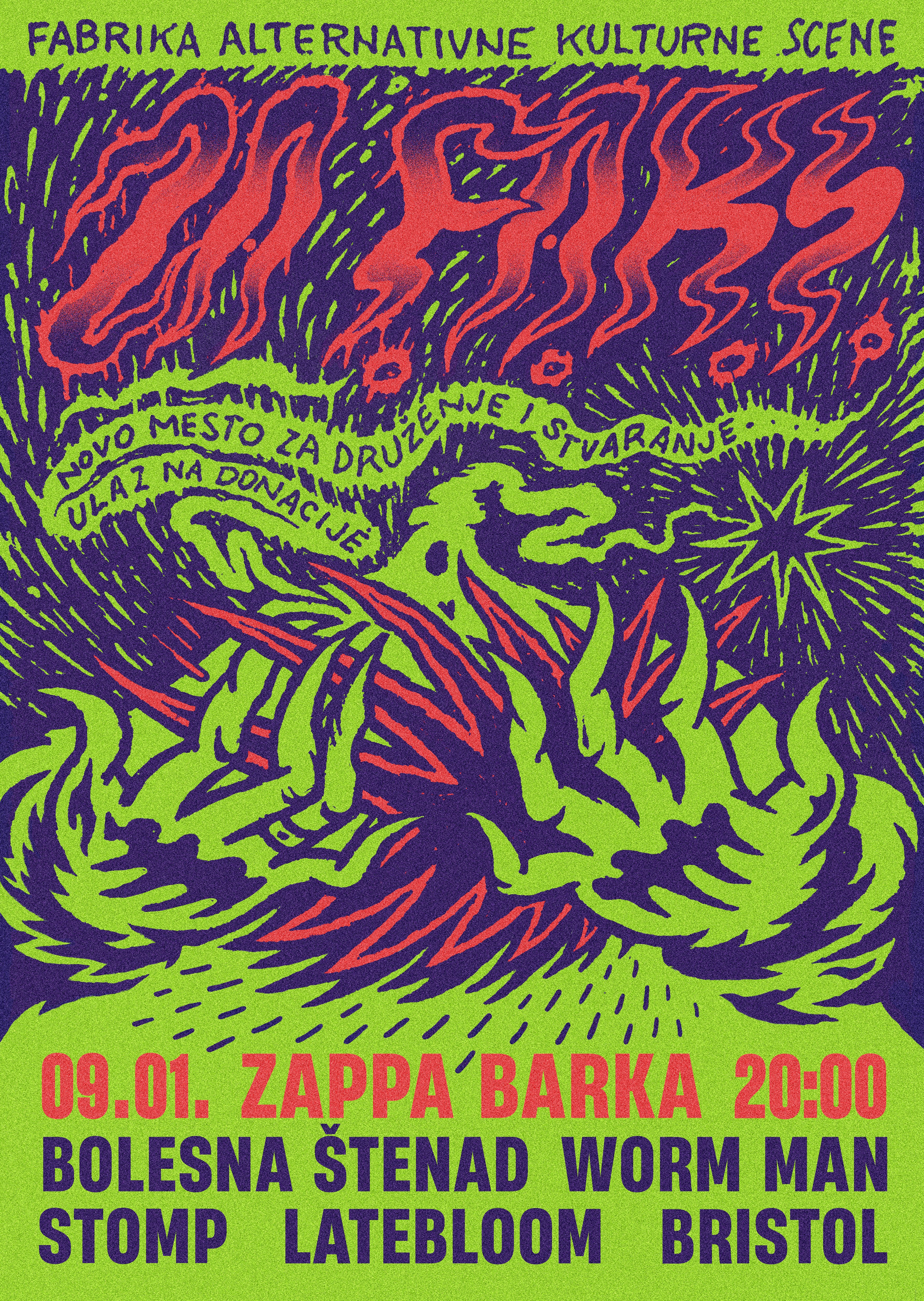Benefit ZA FAKS - Zappa Barka Poster, ilustracija Martin Jovanić