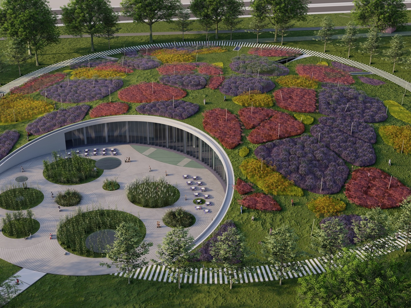 render Panoramski točak i obala Save i Dunava