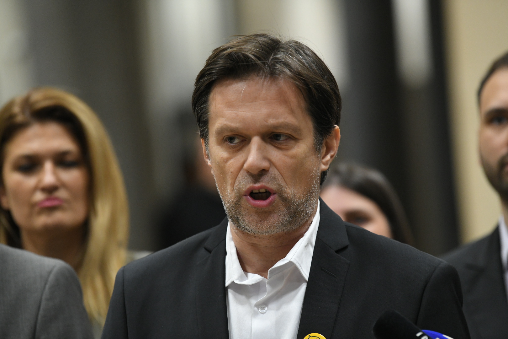 Beograd, 22.12.2025. Konferencija za medije, KZŠ pred početak sednice Skupštine grada, Kreni promeni Foto: Marko Ljutica