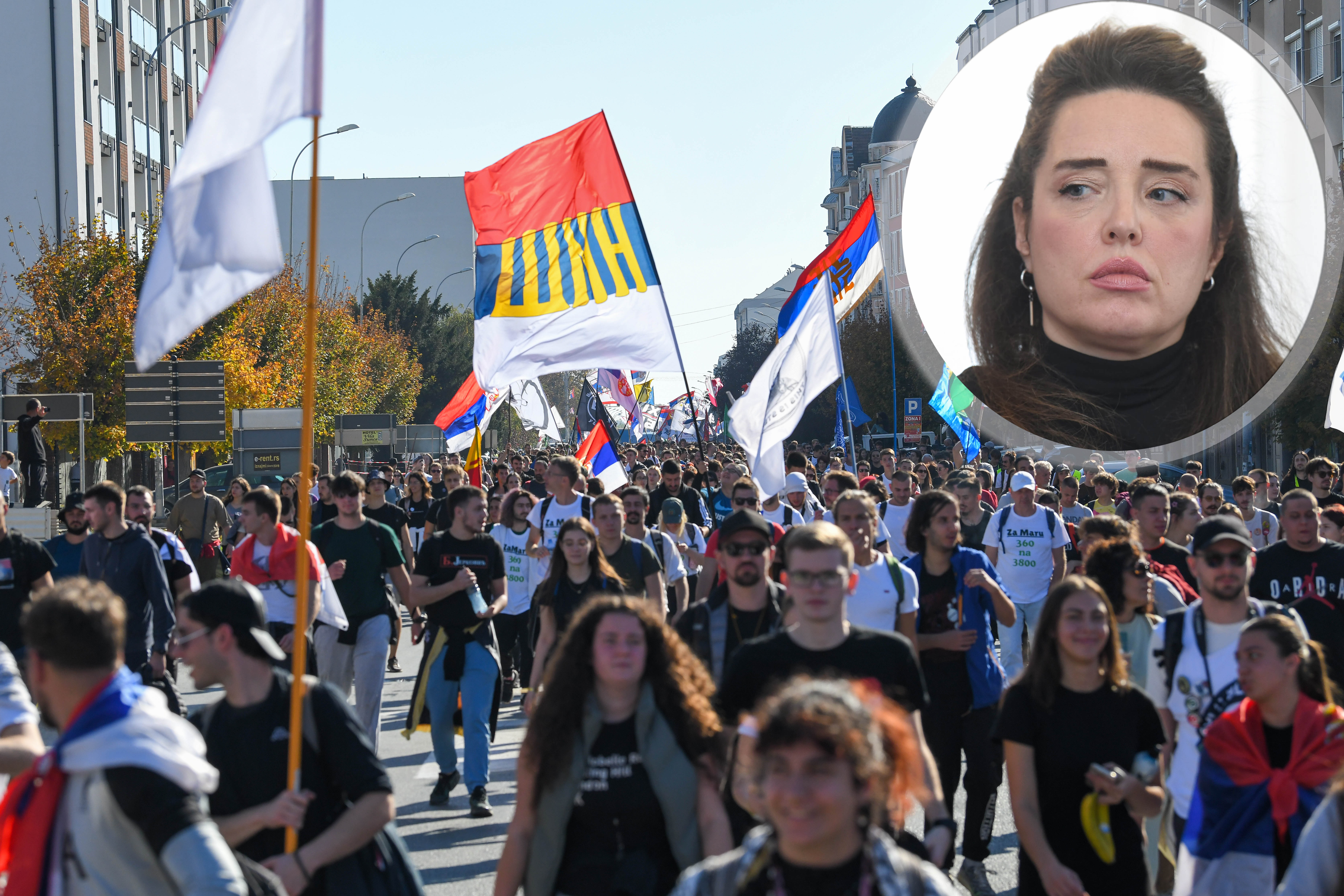 Inđija 31. oktobar 2025. Studenti pešaci nakon noći provedene u Inđiji na putu do Novog Sada,  polazak na put Foto:Amir Hamzagić/Nova.rs