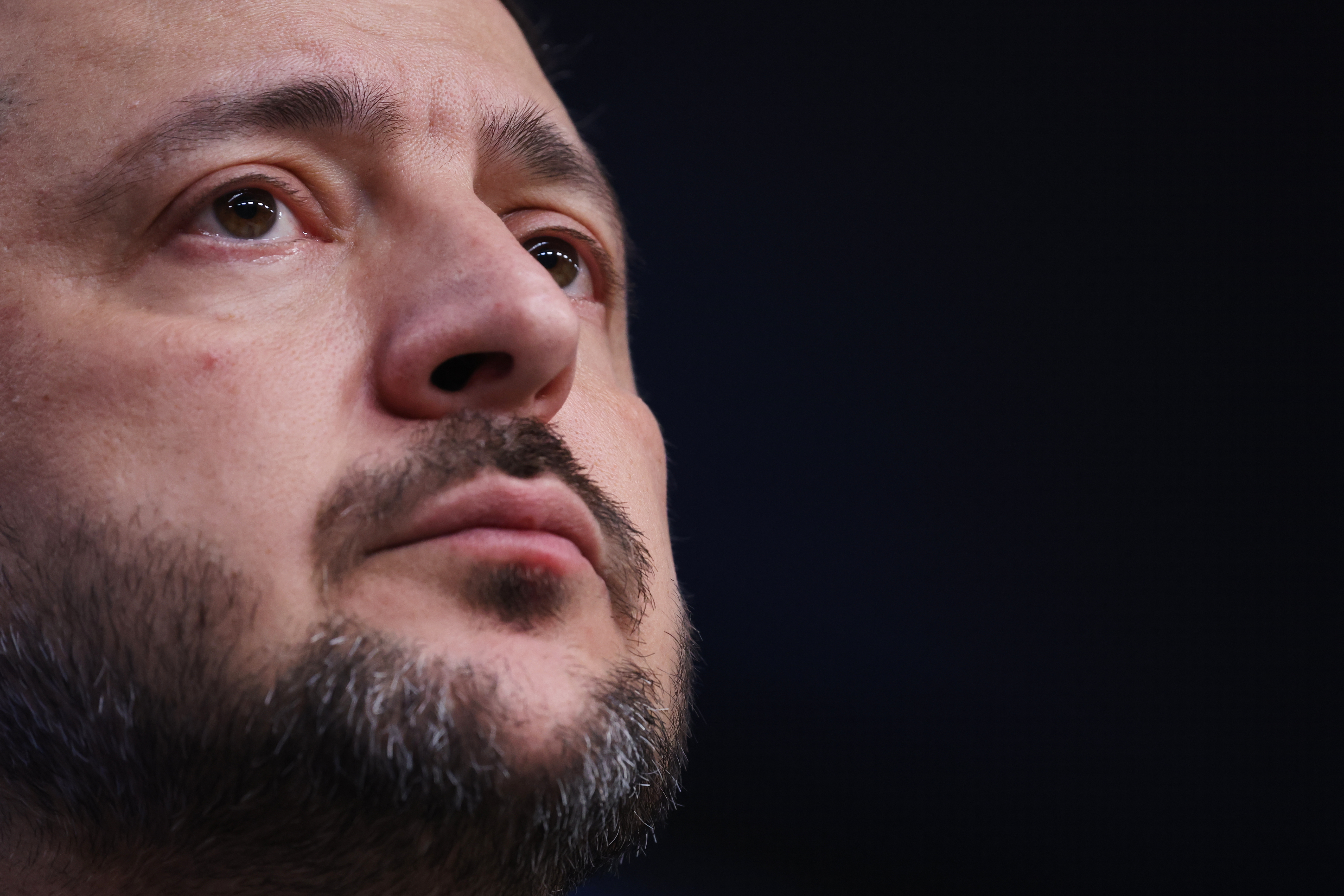Ukraine's President Volodymyr Zelenskyy addresses a media conference during the EU Summit in Brussels, Thursday, Dec. 18, 2025. (AP Photo/Omar Havana)