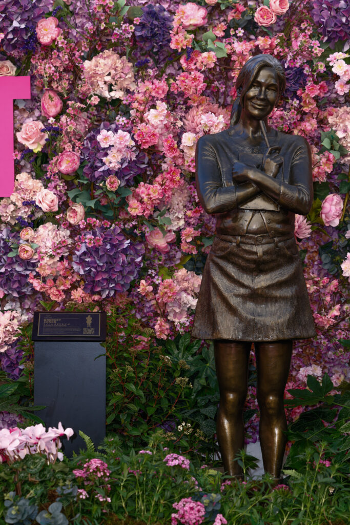 The unveiling of the Bridget Jones statue in Leicester Square, London, Monday, Nov. 17, 2025. (Photo by Millie Turner/Invision/AP)