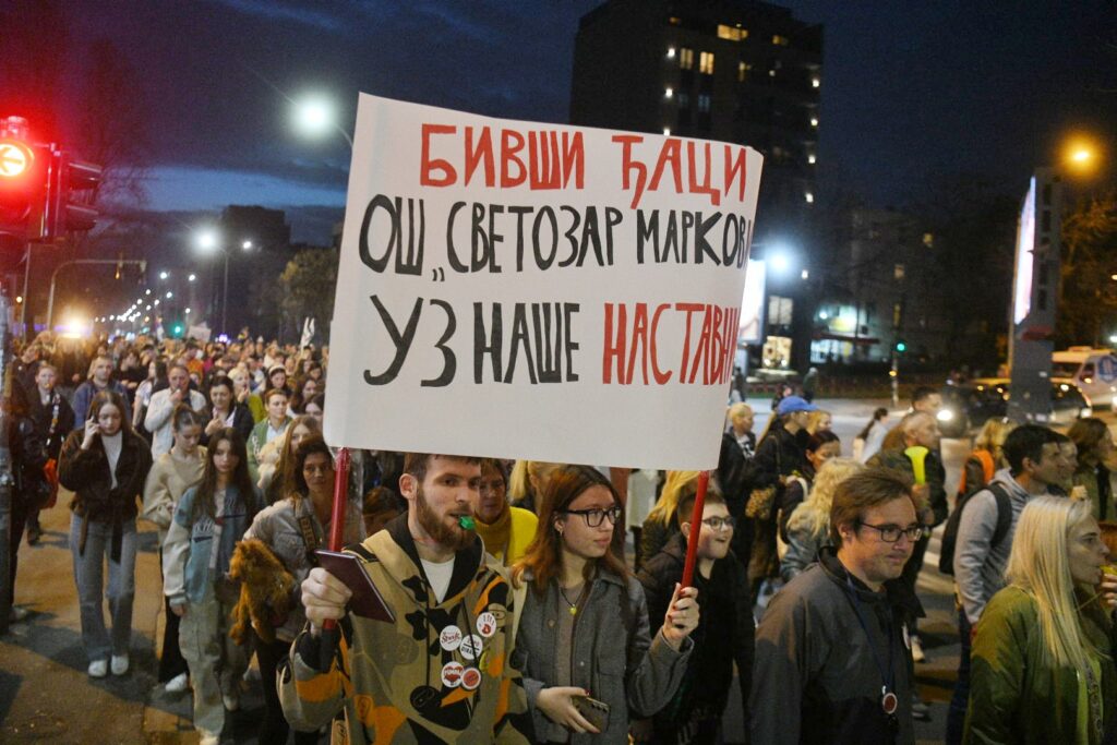 Beograd 10.03.2025. Ujedinjene škole Vračara, protest, podrška prosvetarima i studentima, studentski protest Foto: Filip Krainčanić/Nova.rs