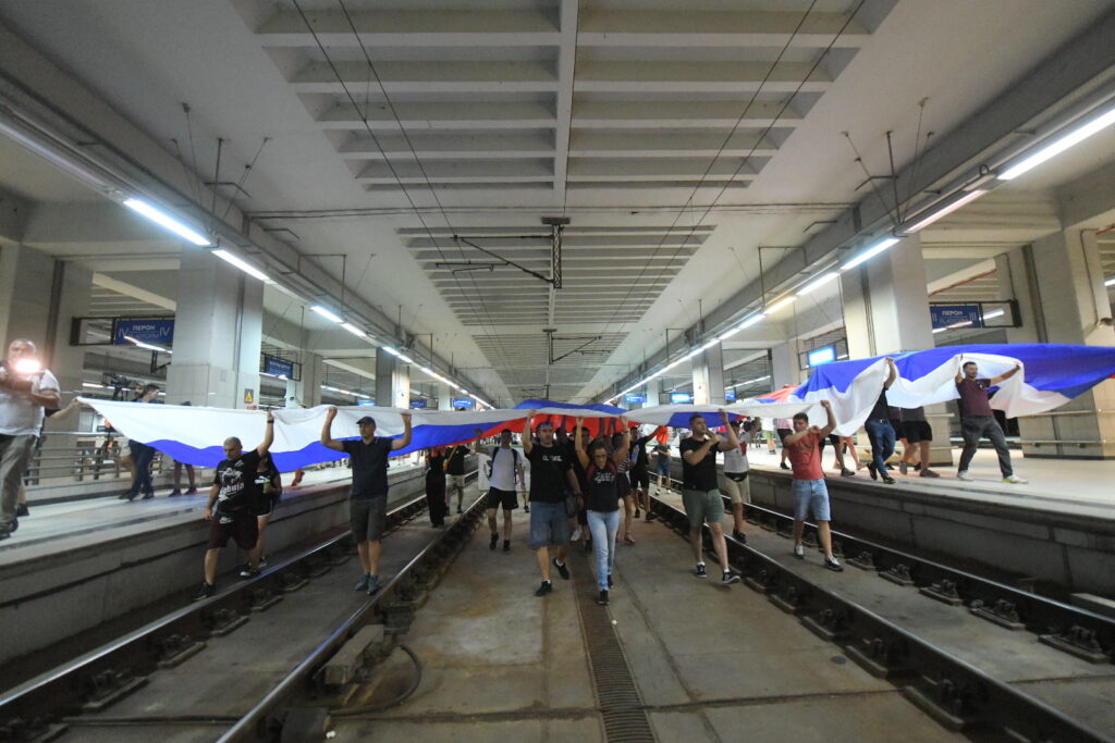 Beograd 10. avgust 2024. Protest protiv rudarenja litijuma i projekta "Jadar" kompanije "Rio Tinto" u Beogradu, na Terazijama Foto:Amir Hamzagić/Nova.rs